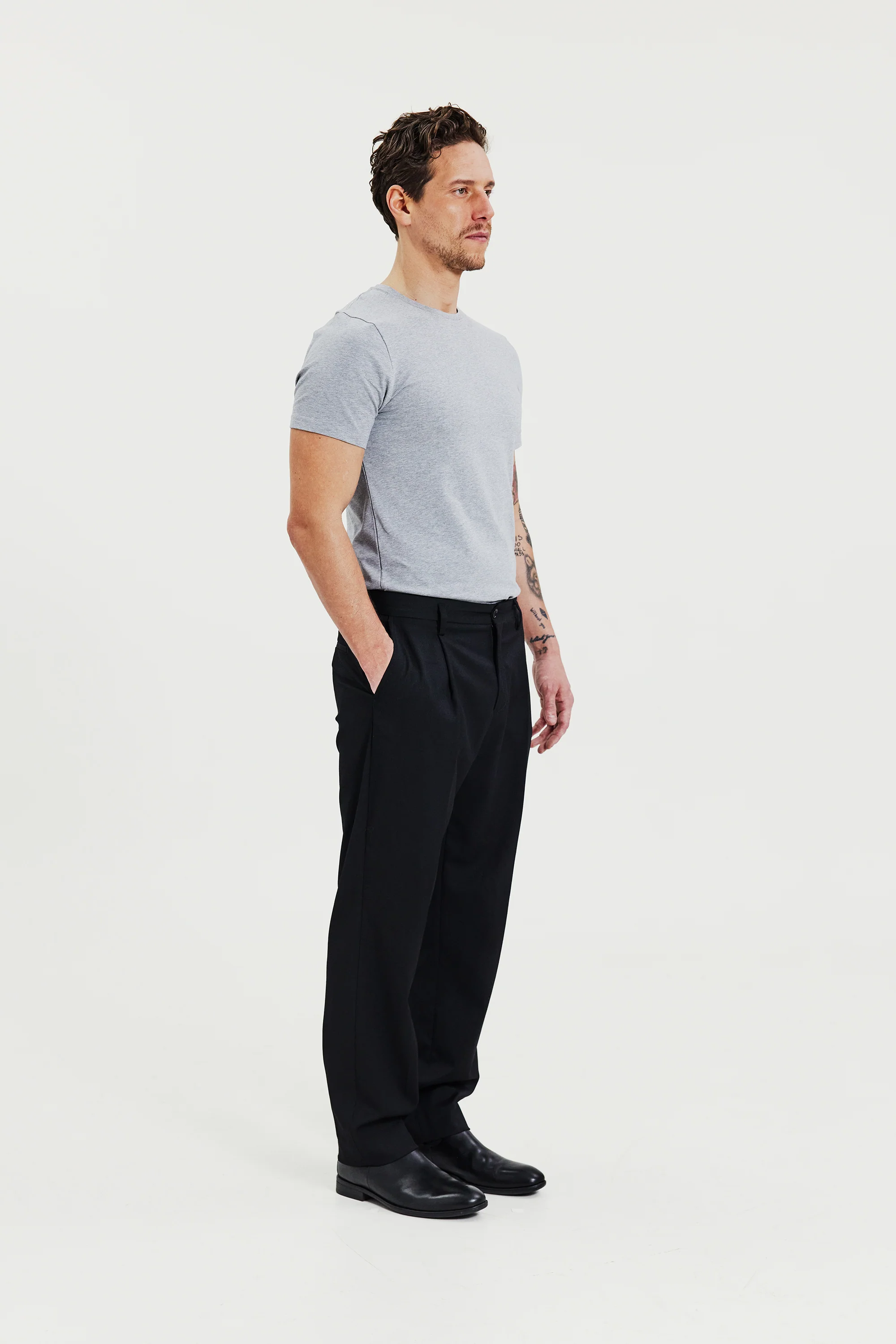 Crew-Neck Slim Grey Melange - Image 3