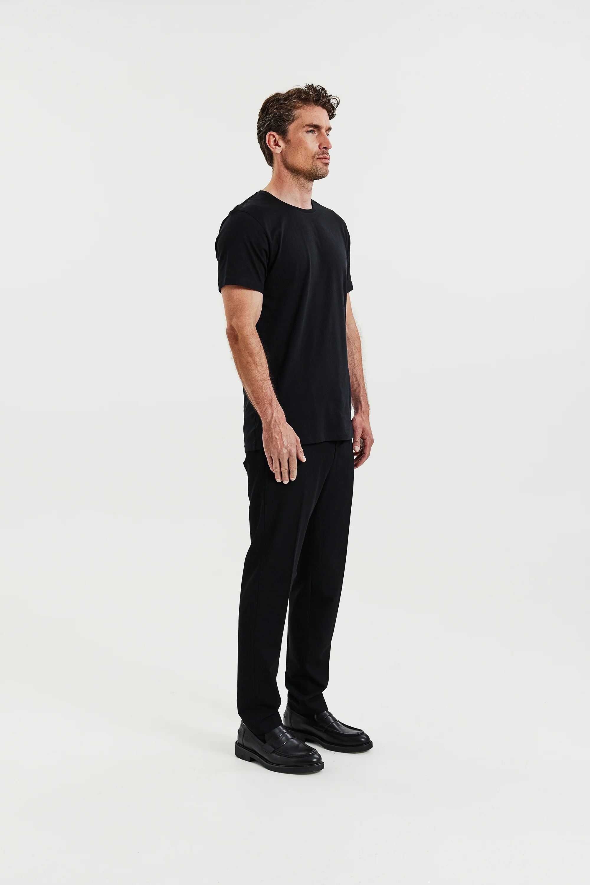 Crew-Neck Lightweigth Cotton 2-Pack Black - Image 2