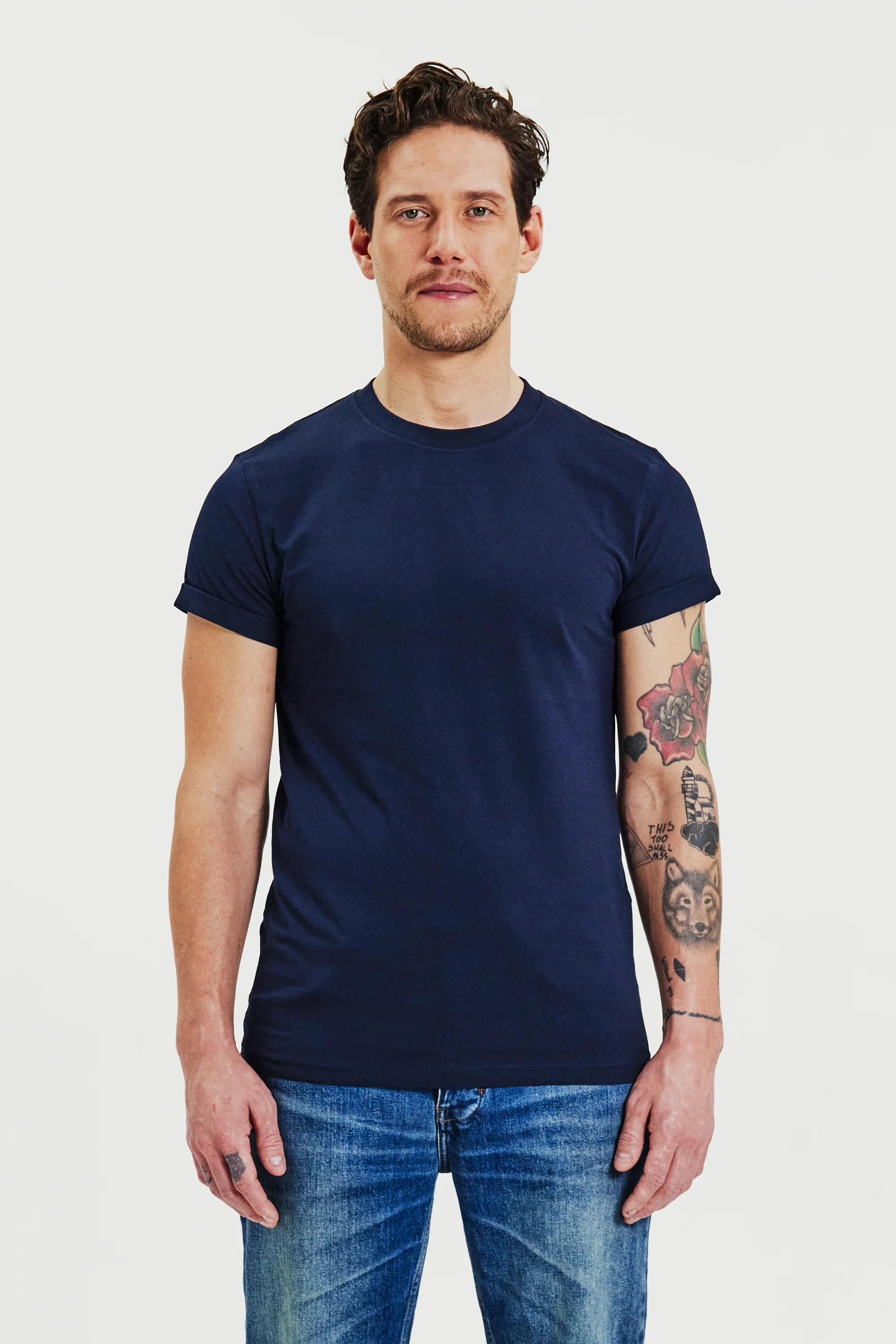 Roll-Up Tee Dark Navy - Image 2