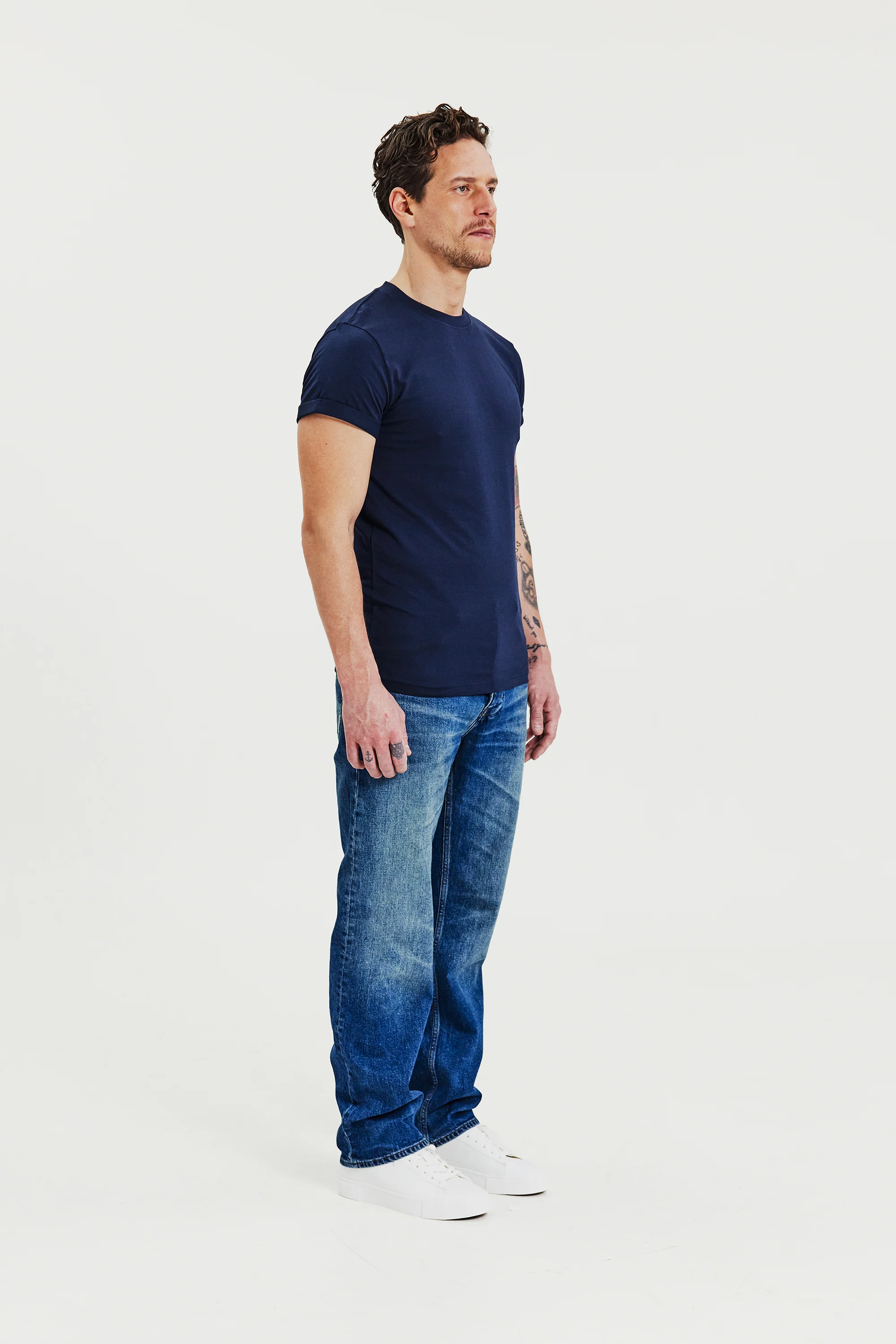 Roll-Up Tee Dark Navy - Image 3