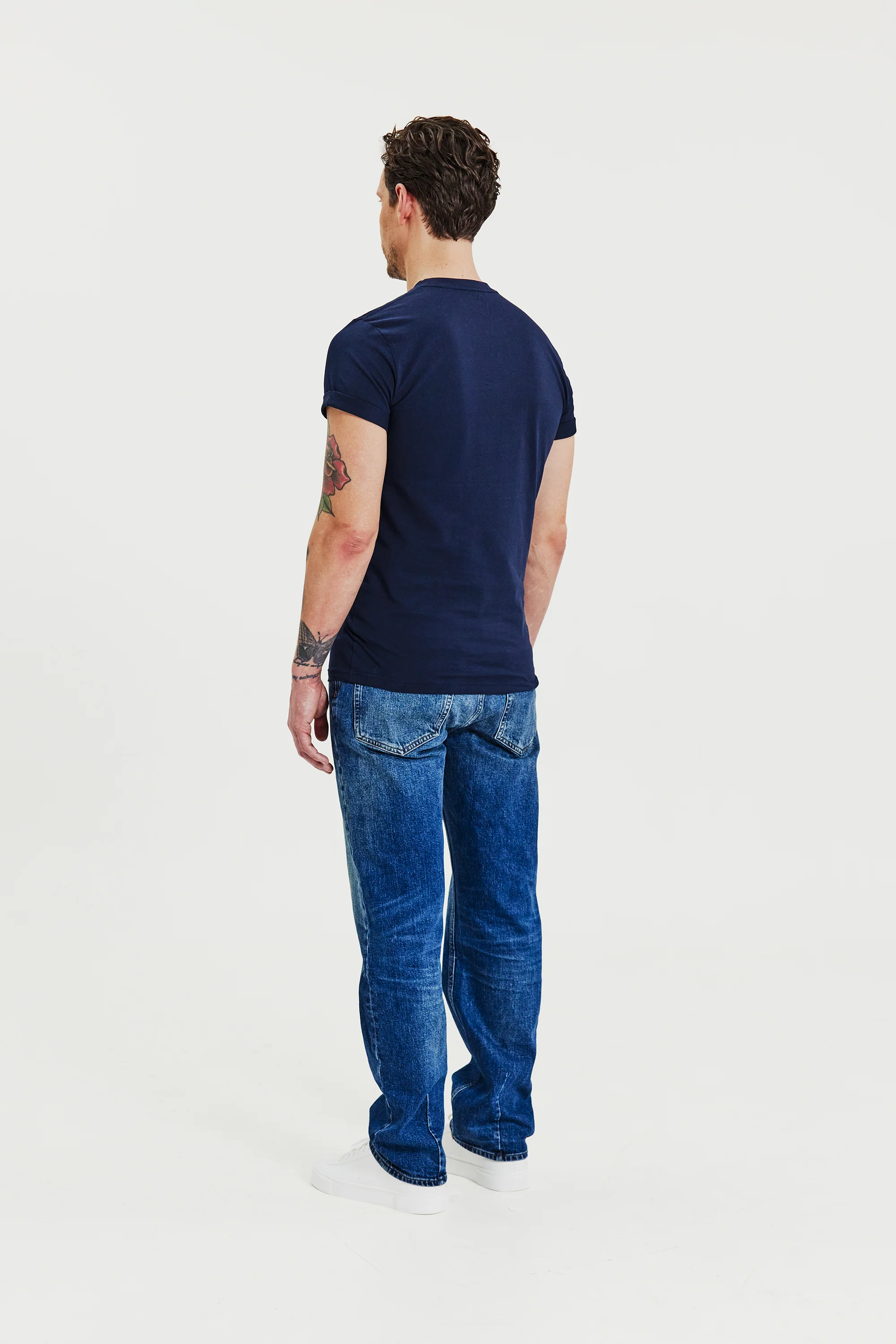 Roll-Up Tee Dark Navy - Image 4