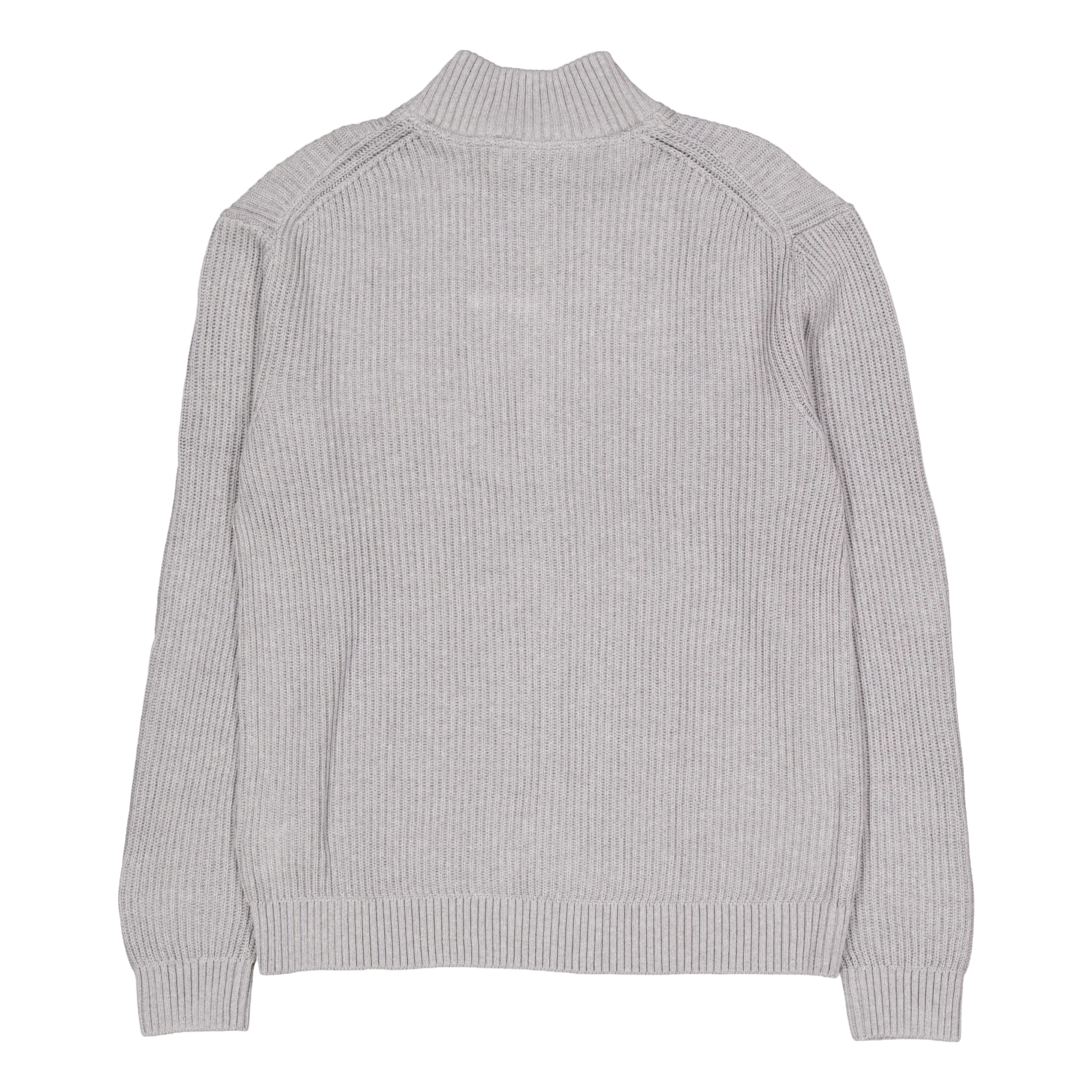 Woven Label Zip Through Sweate P41 Grey Heather - Image 2