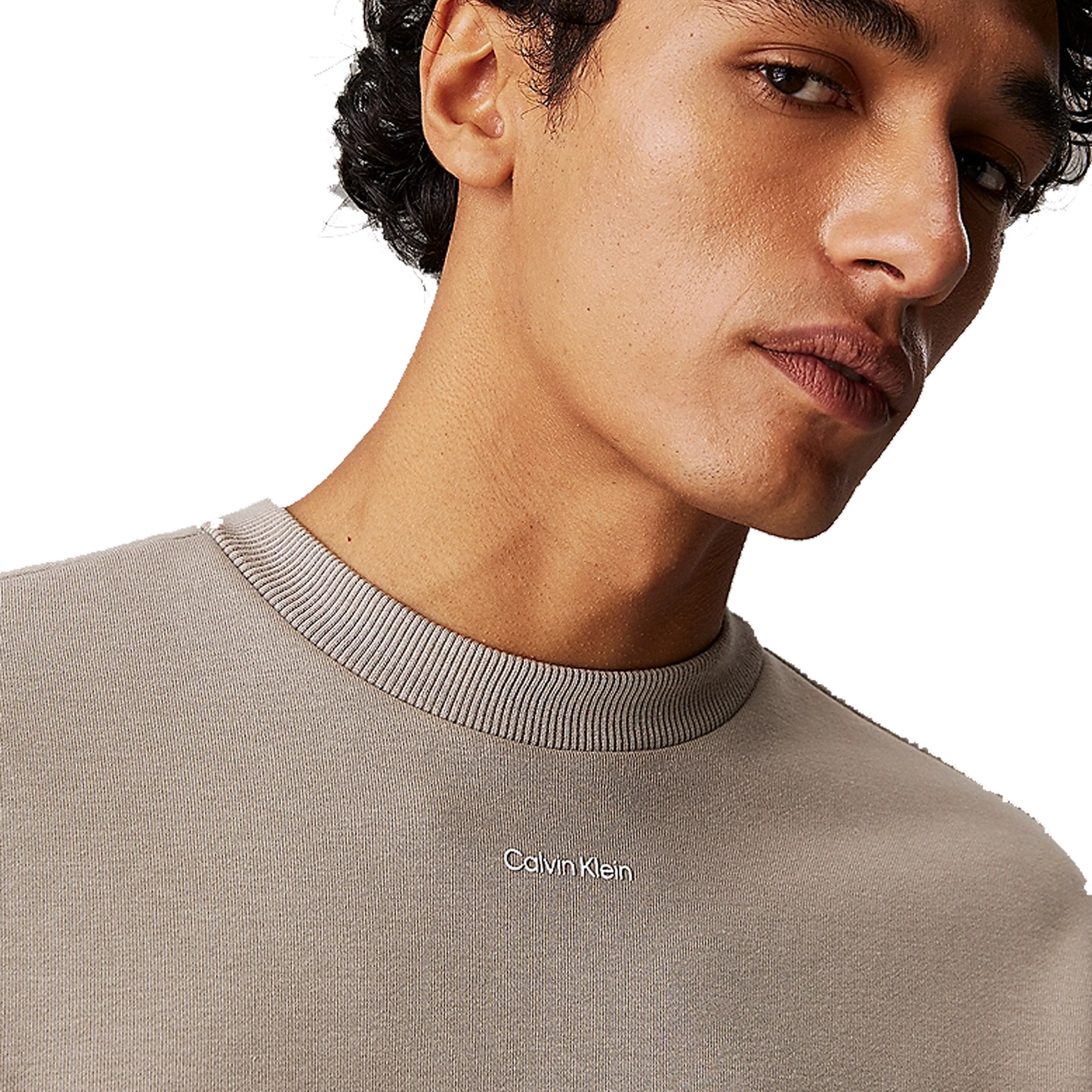 Nano Logo Cotton Modal Crew Khaki