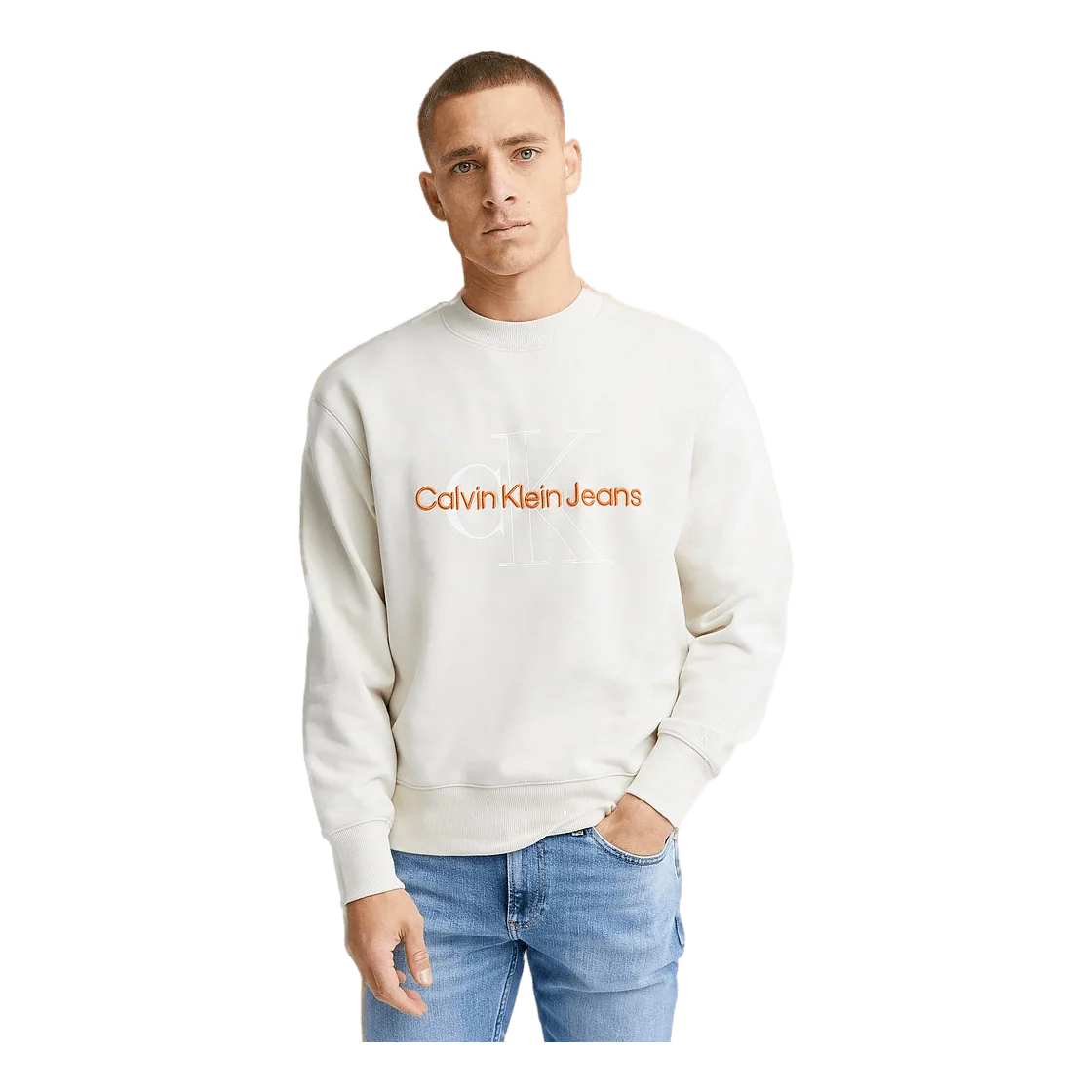 Calvin Klein Two Tone Monogram Crew Neck Acf