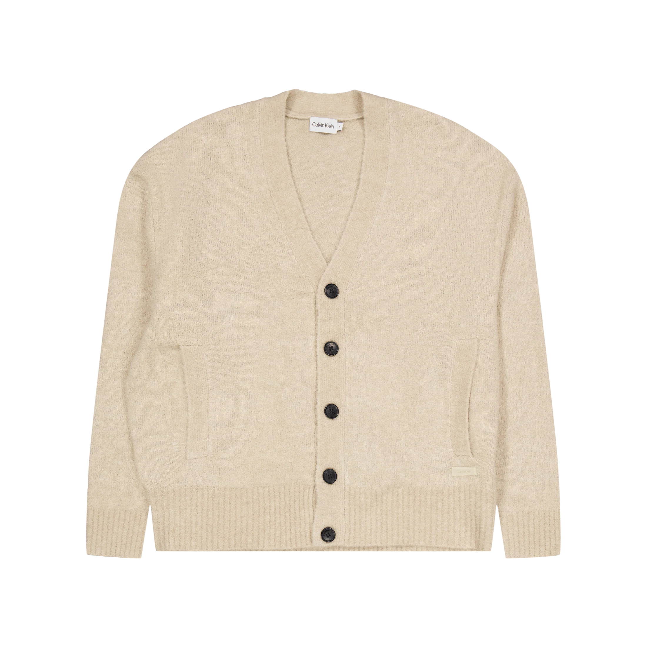 Calvin Klein Wool-blend Boucle Cardigan Pb5 - Fog
