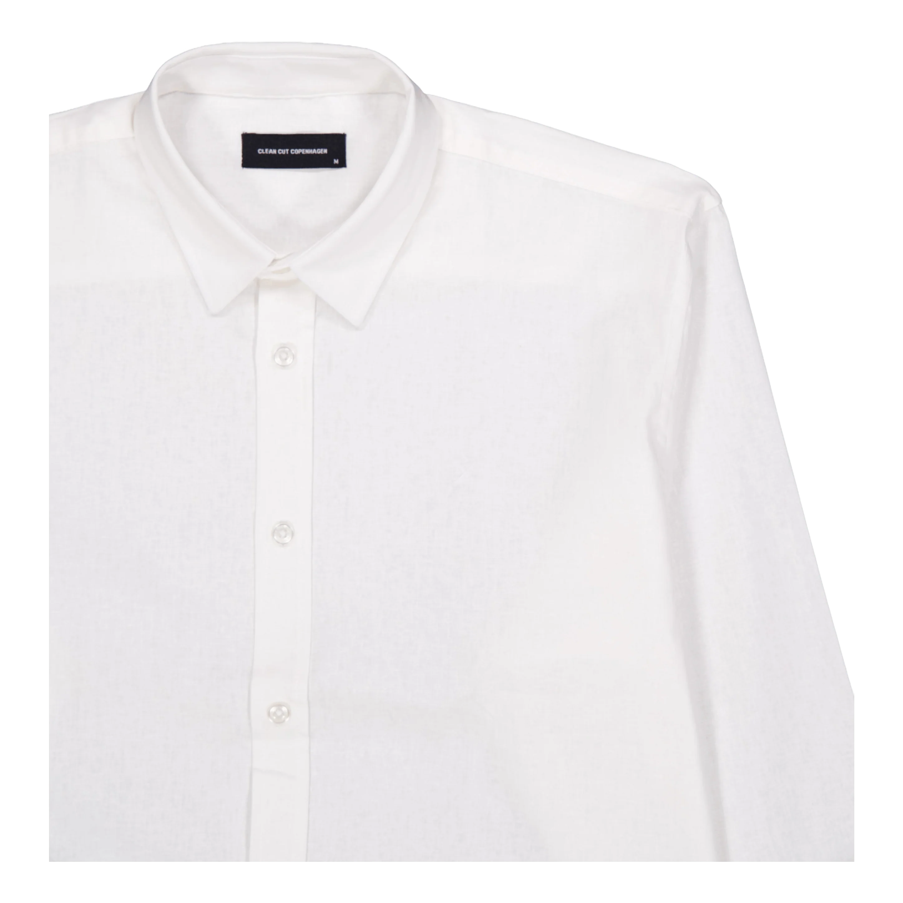 Cotton / Linen Shirt L/s White 02 - Image 3