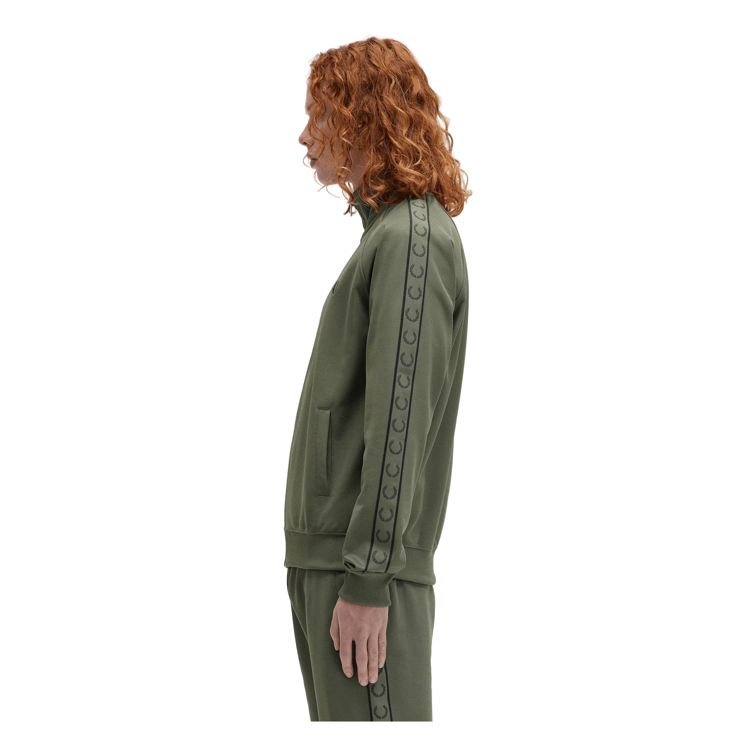 Contrast Tape Track Jkt W49 Laurel W Green/ngt Green - Image 2