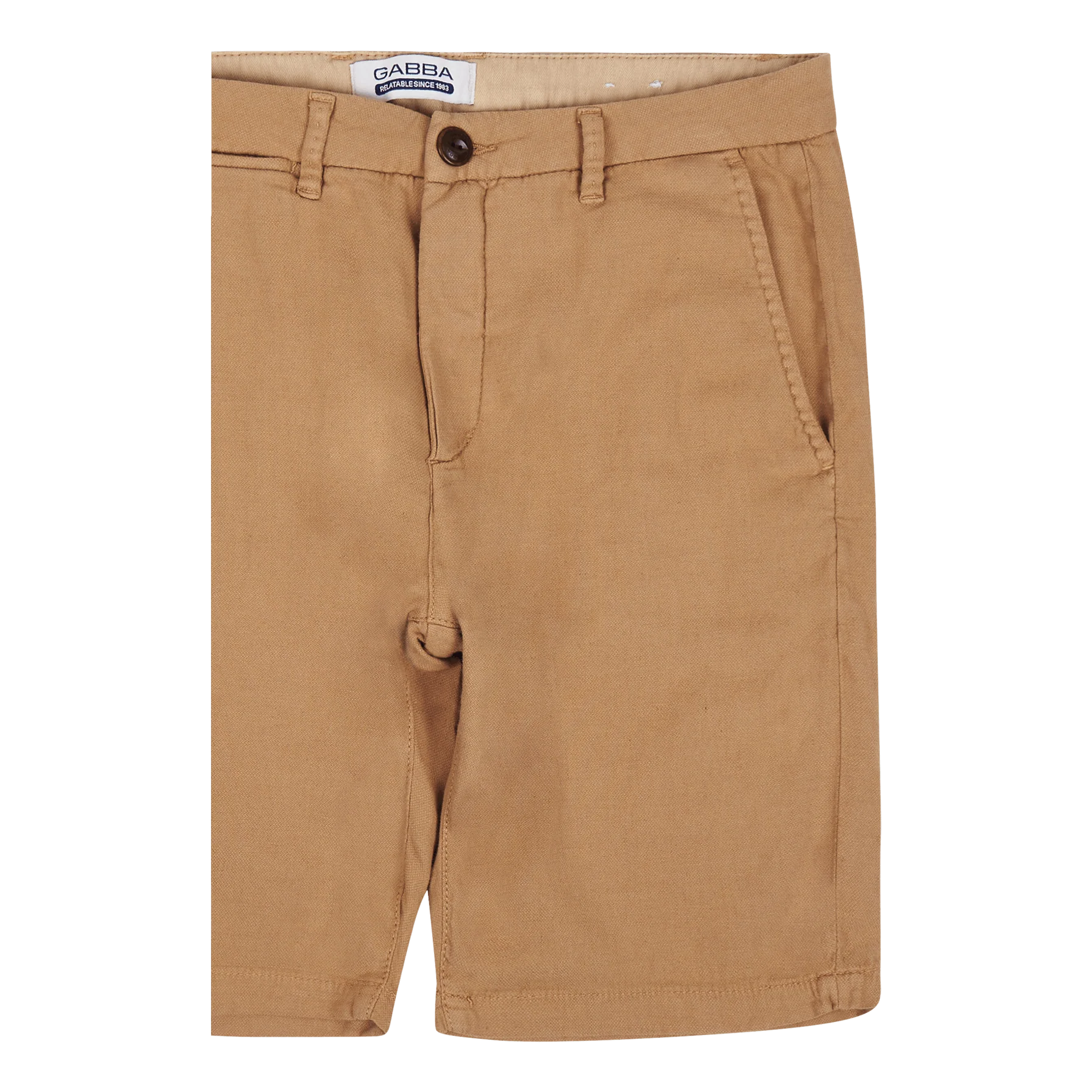 GABBA Jason Broke Linen Chino Short 0191 Humus - Image 3