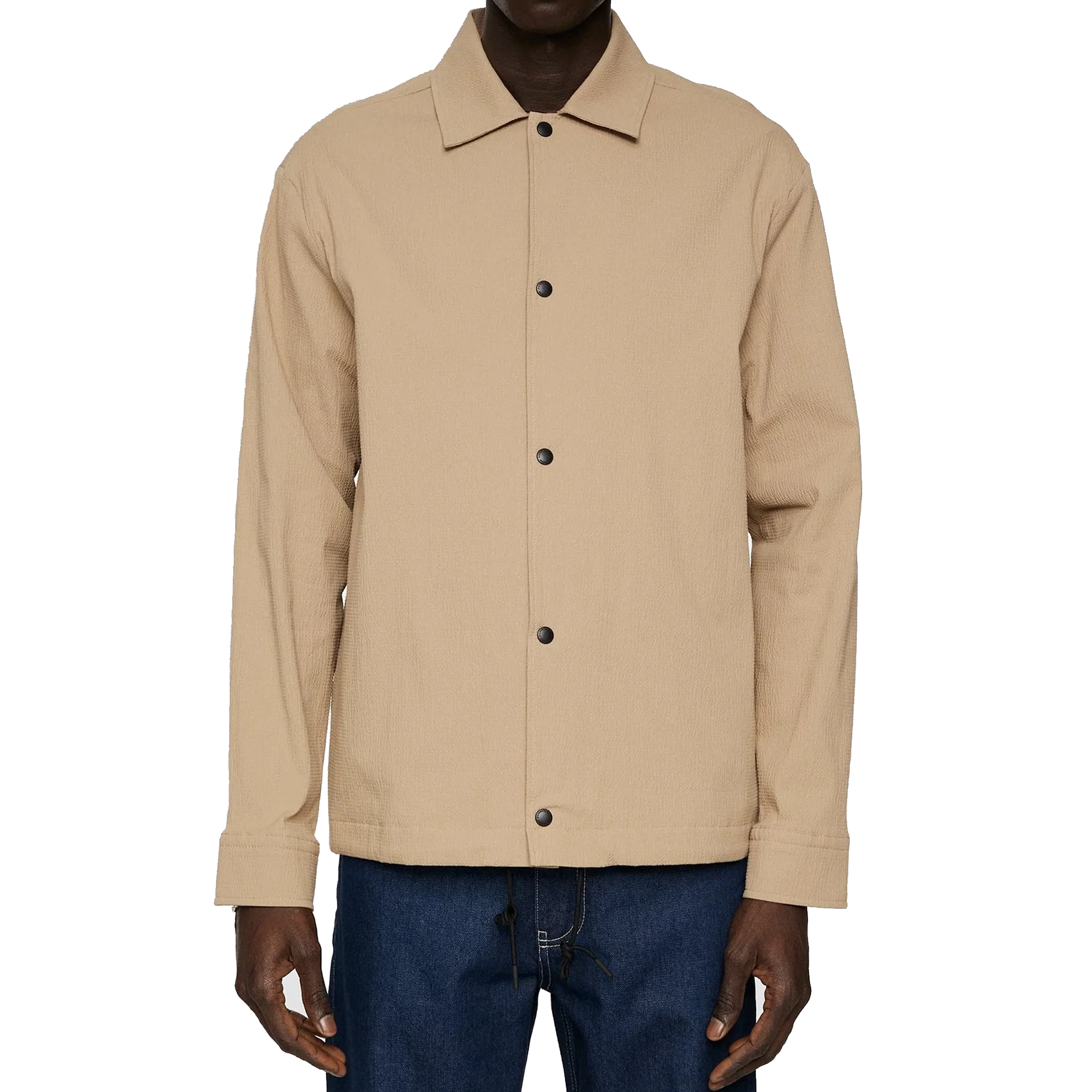 Celian Seersucker Overshirt Batique Khaki