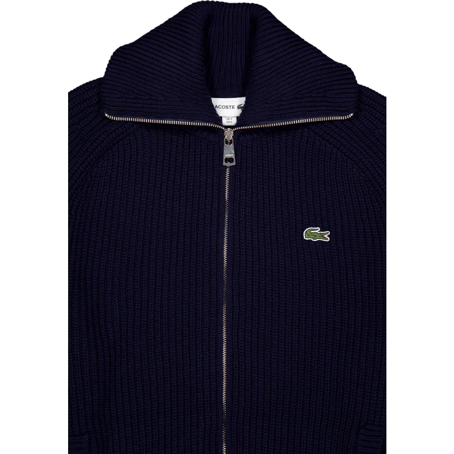 Carded Wool High Neck Zipped S Navy Blue - Image 3