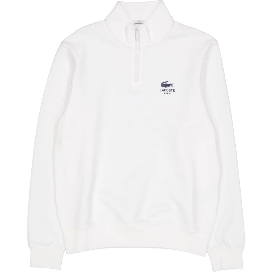 High Neck Zip-up Print Sweatsh White 70v