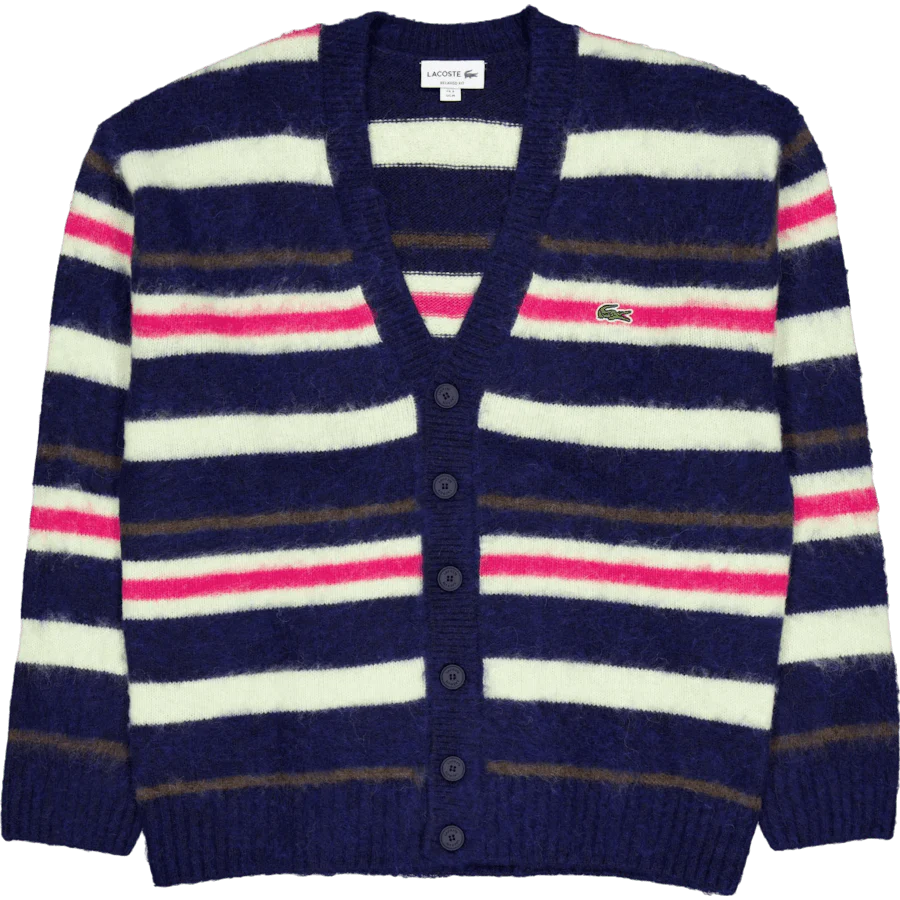 Relaxed Fit Striped Alpaca Woo Navy Blue/pollen 0-bigarr