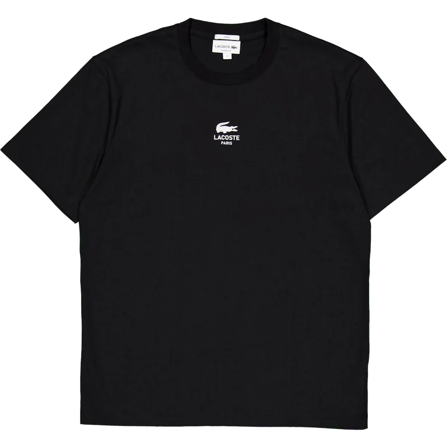 Signature Print Cotton T-shirt Black