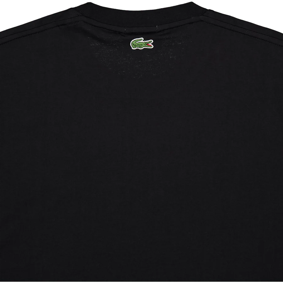 Signature Print Cotton T-shirt Black - Image 4