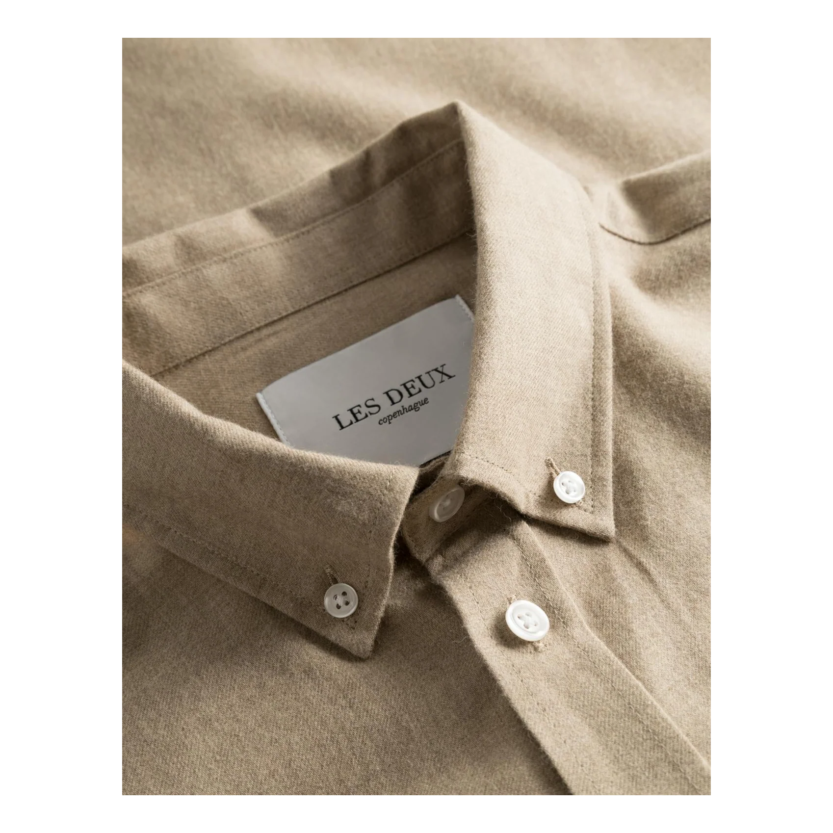 Desert Reg Shirt Dark Sand Melange - Image 2