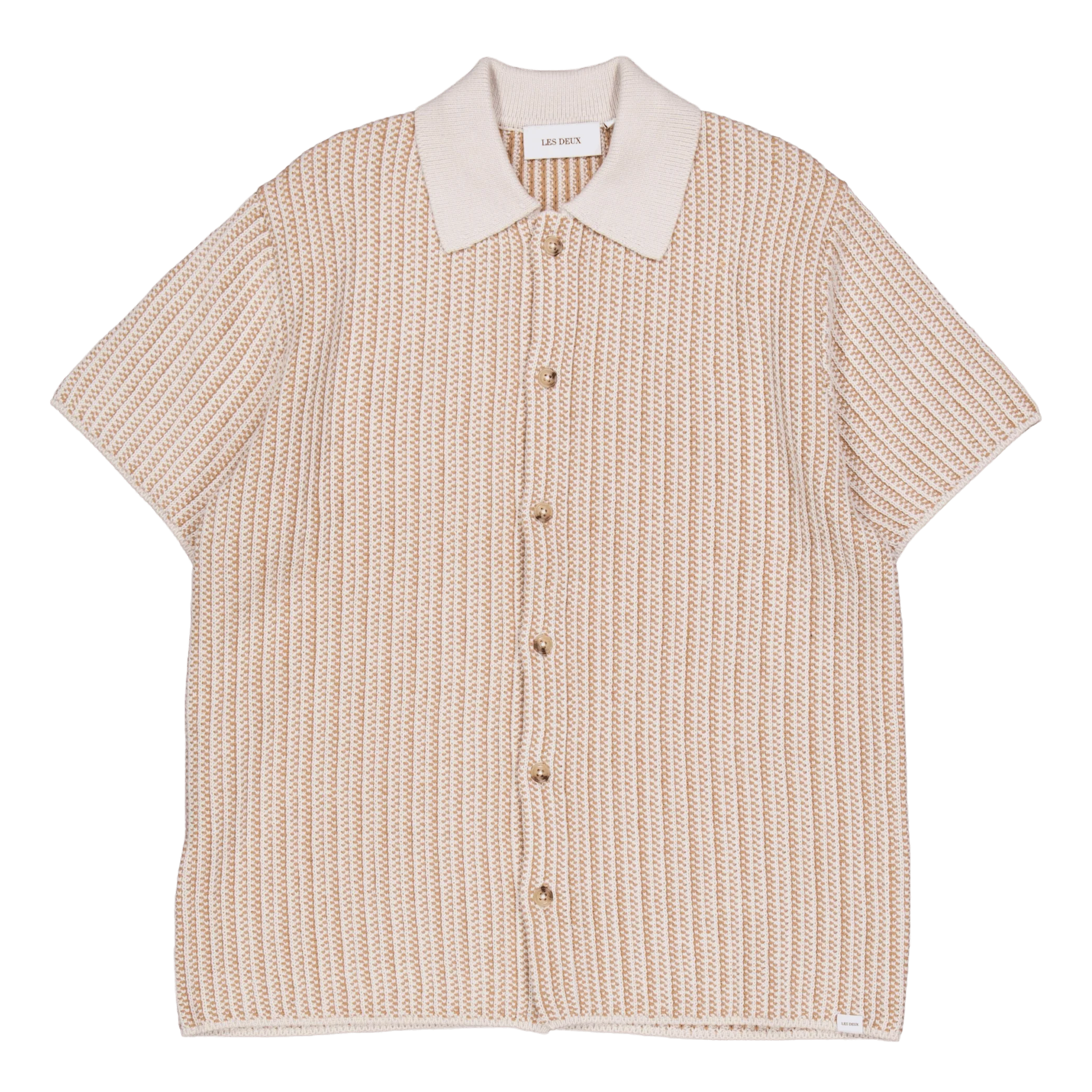 Easton Knitted Ss Shirt Camel