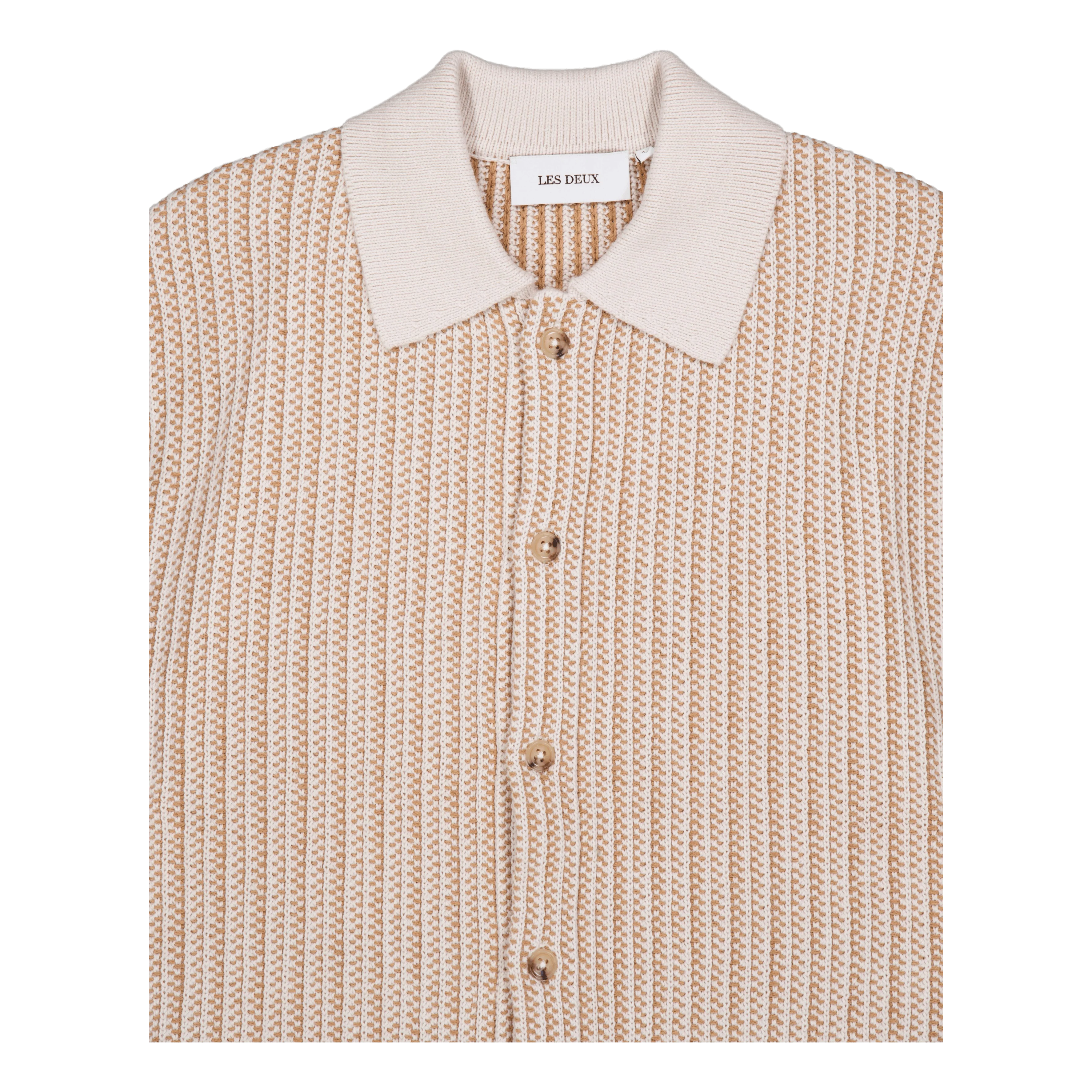 Easton Knitted Ss Shirt Camel - Image 3