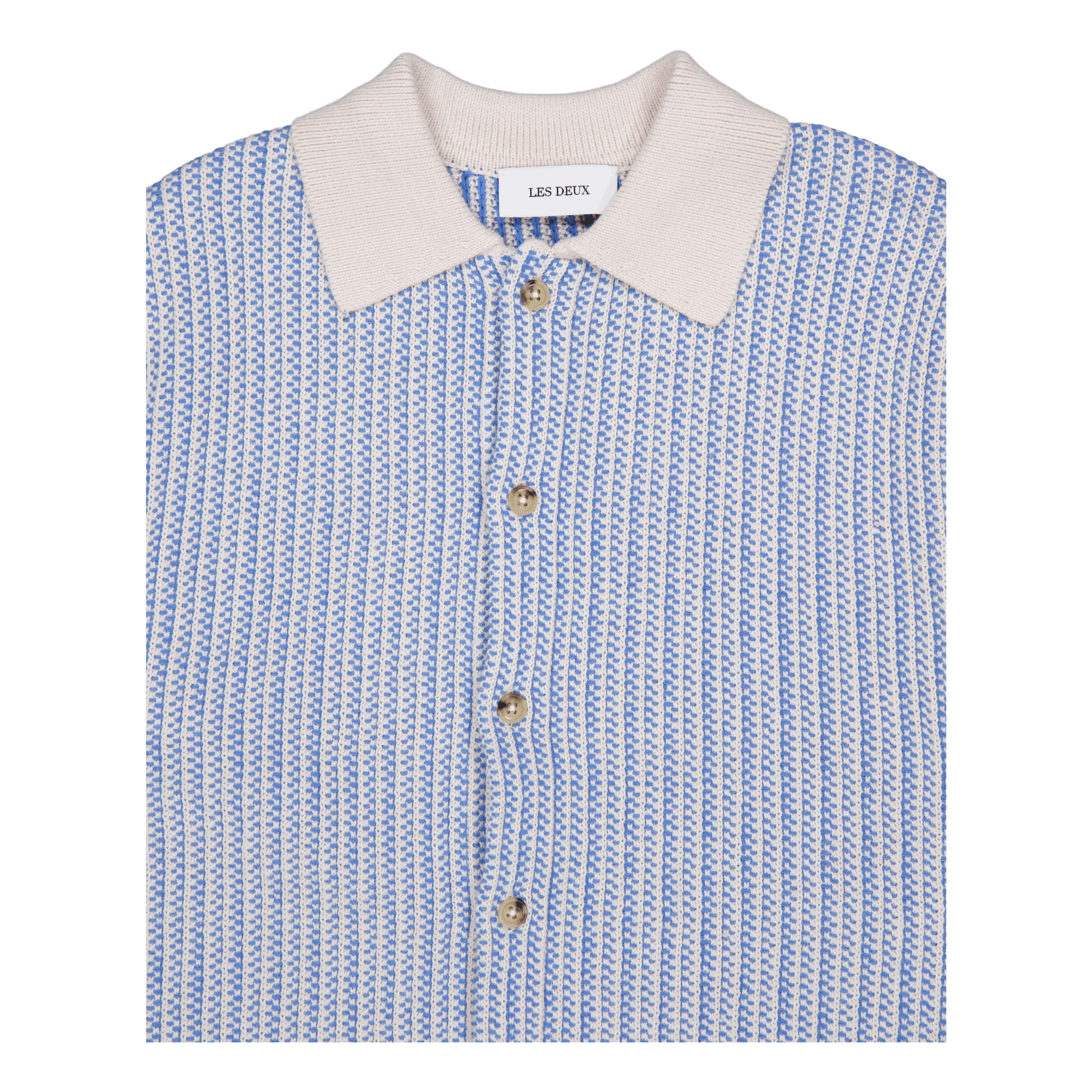 Easton Knitted Ss Shirt Washed Denim - Image 3