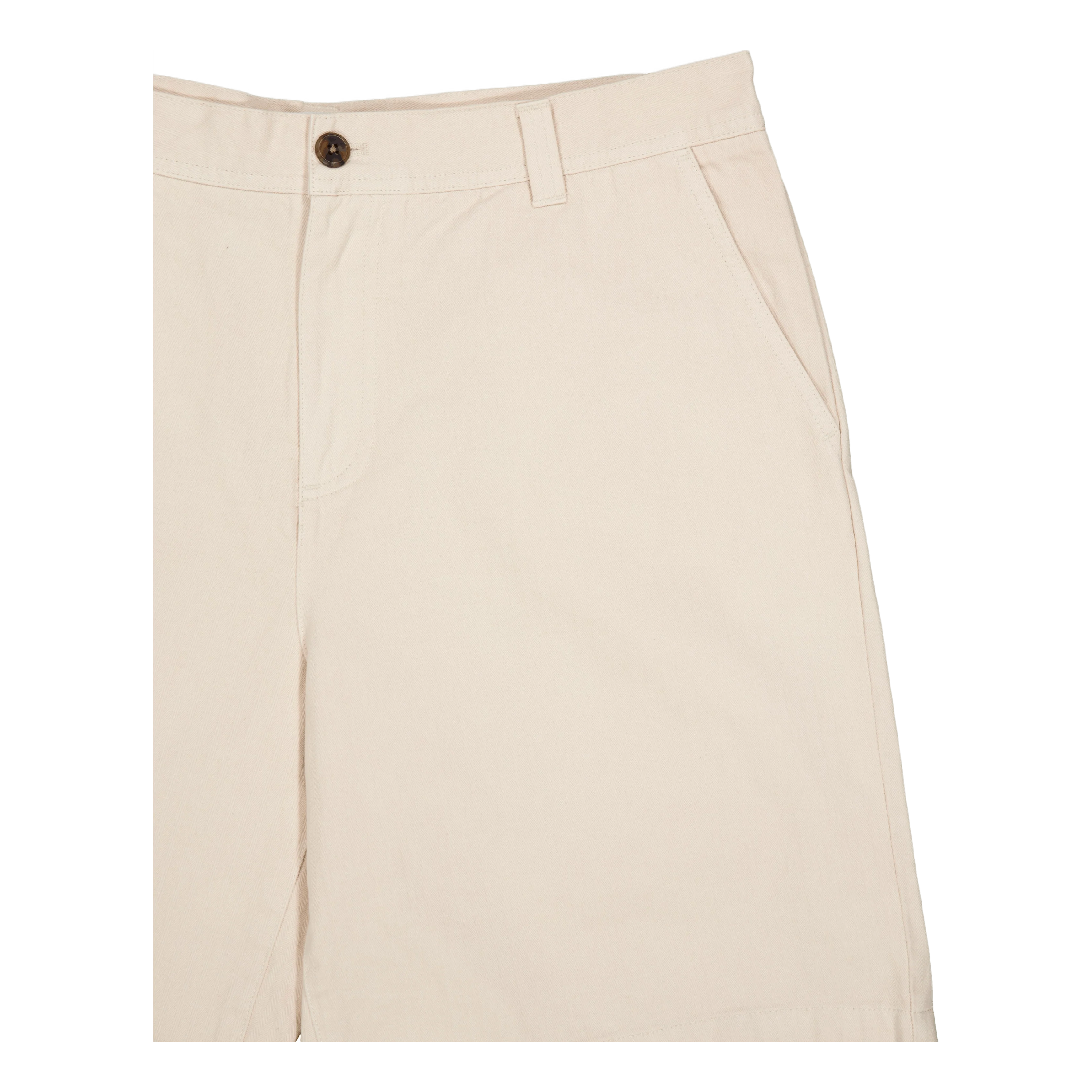 Kody Cotton Herringbone Shorts Ivory - Image 3