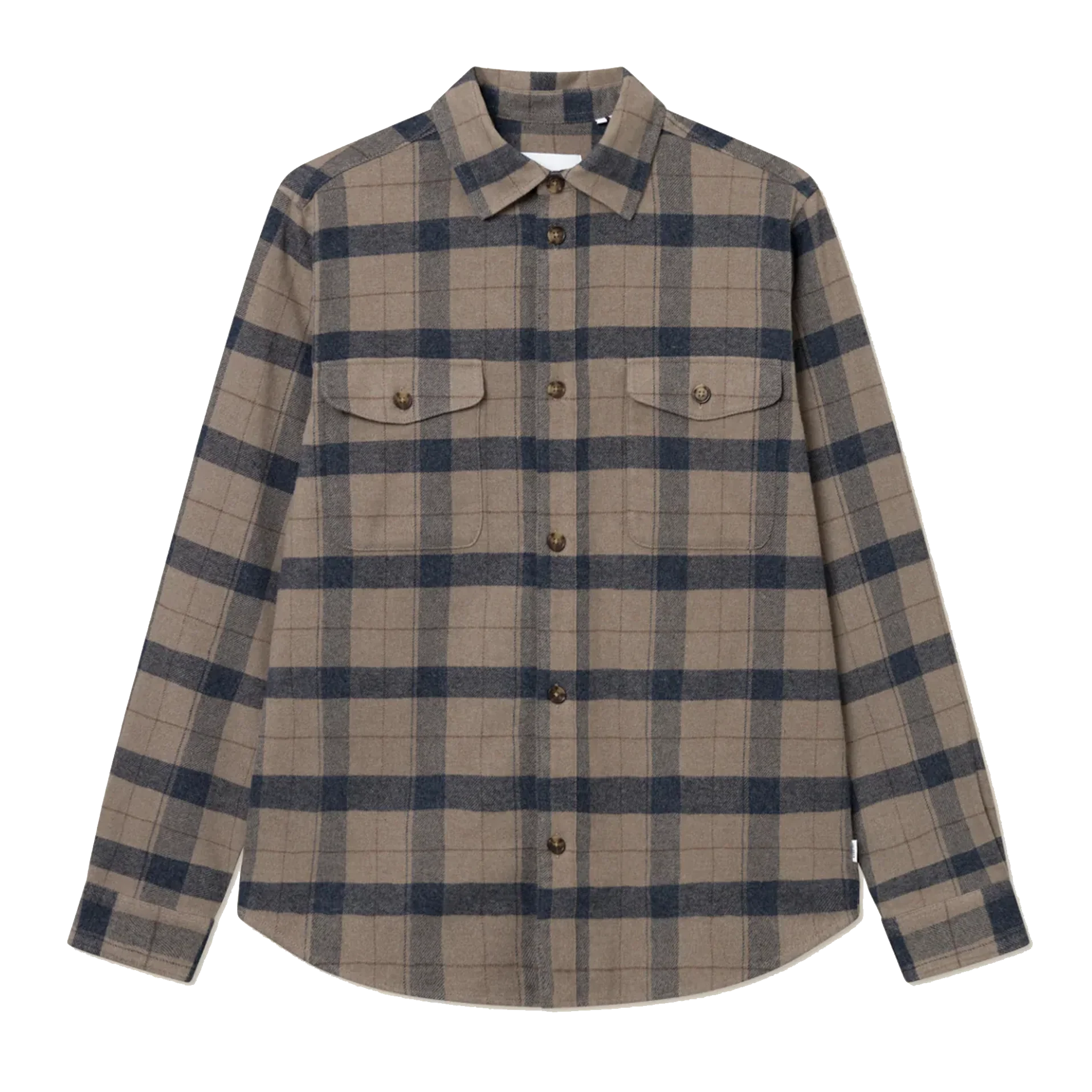 Lennon Flannel Check Shirt Desert Taupe/dark Navy