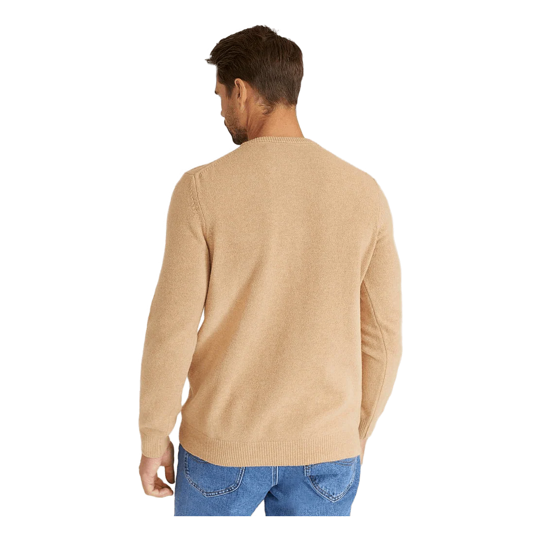Lyle & Scott Crew Neck Lambswool Blend Jump Tan Marl - Image 2