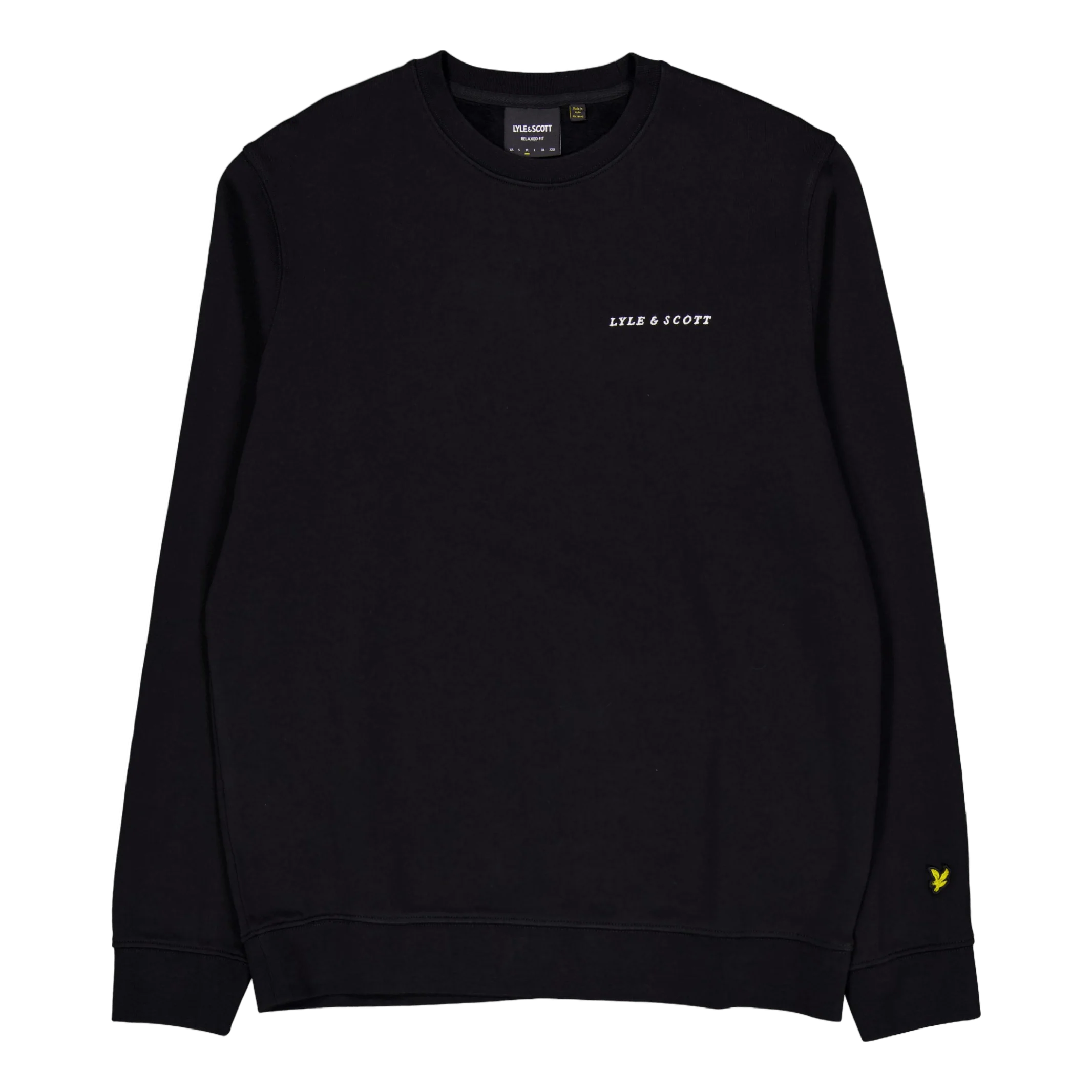 Embroidered Crew Neck Sweatshi Z893 Jet Black/ White - Image 2