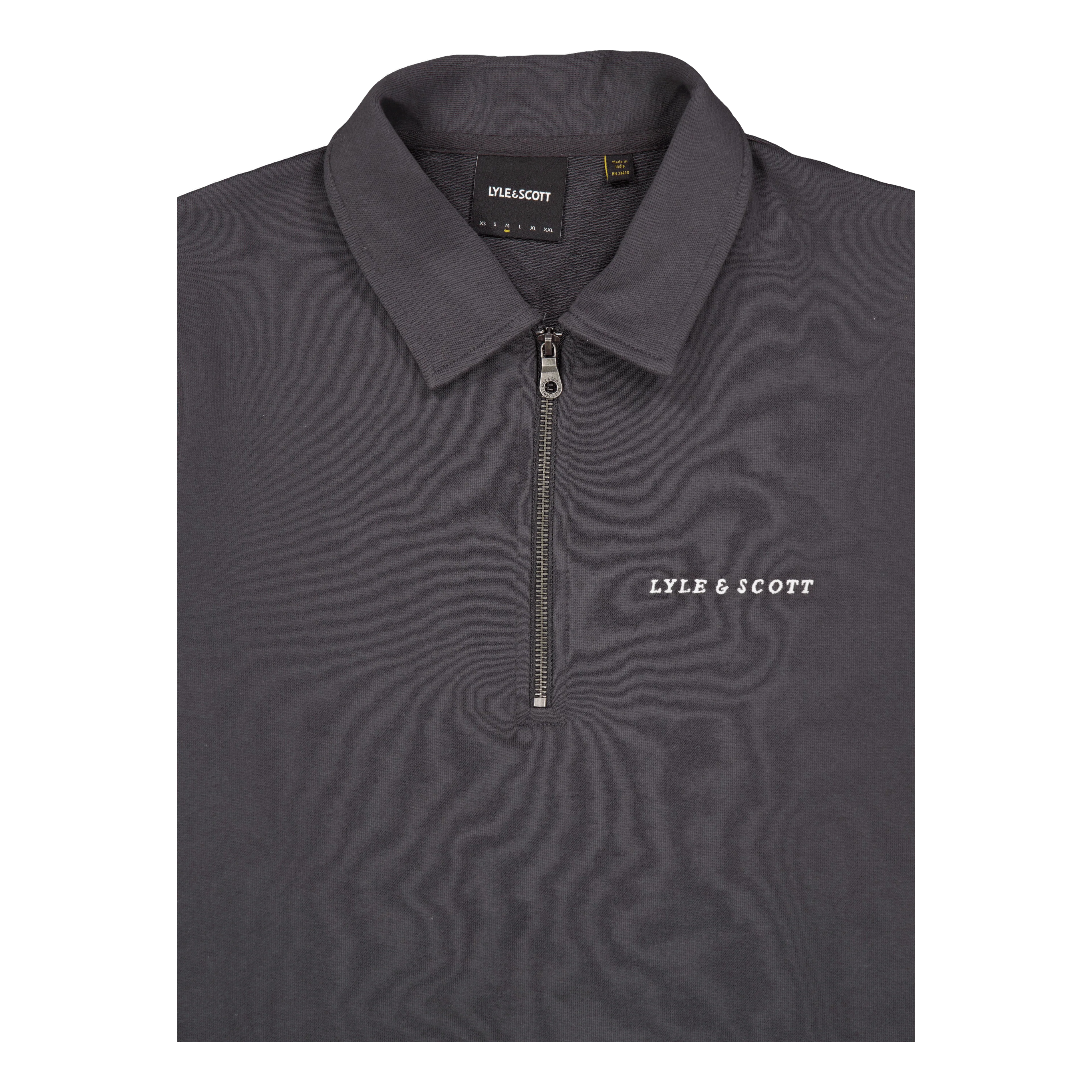 Loopback Embroidered Collared  W635 Gunmetal - Image 3