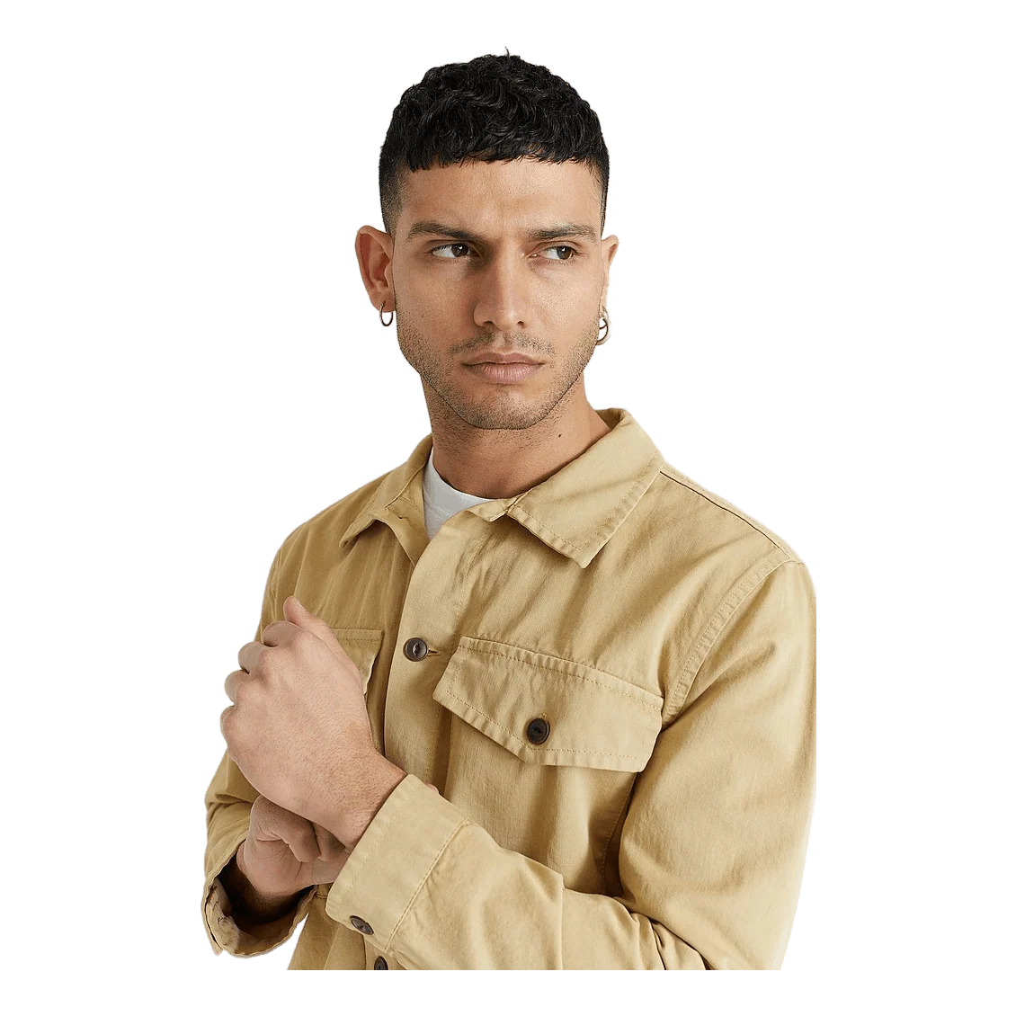 Nudie Jeans Colin Utility Overshirt Oat - Image 3