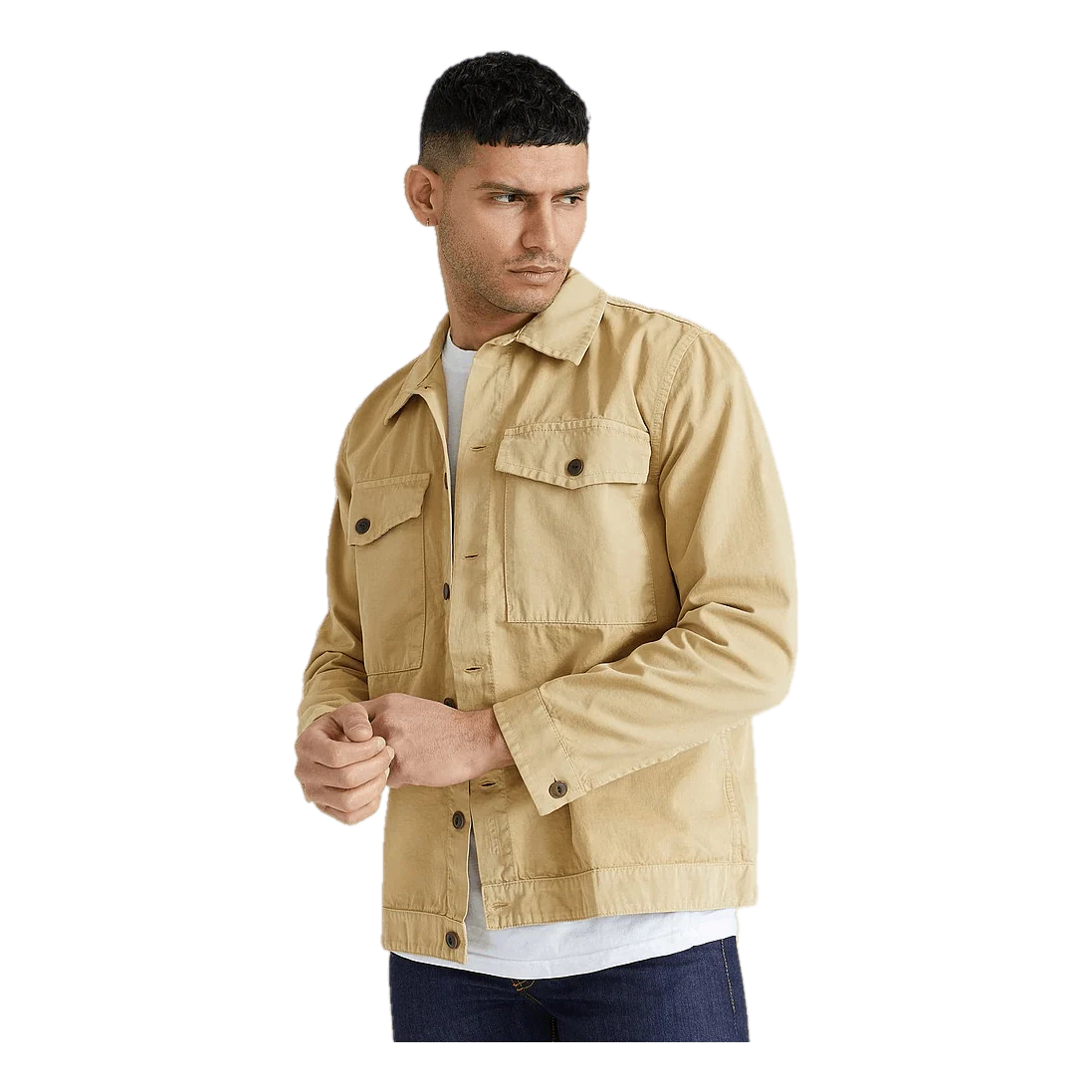 Nudie Jeans Colin Utility Overshirt Oat - Image 5