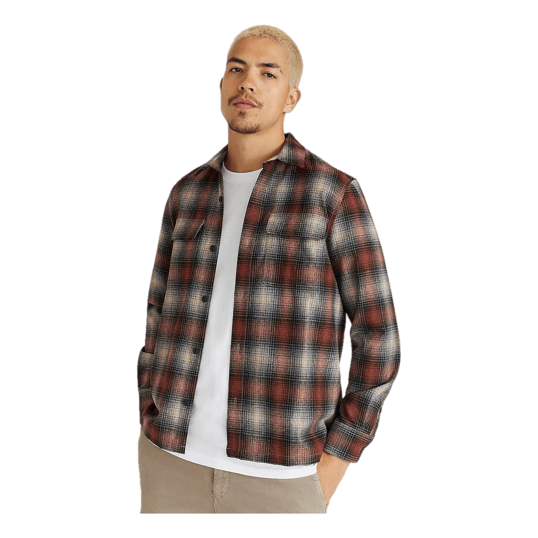 Nudie Jeans Sten Shadow Check Wool Poppy Red - Image 3