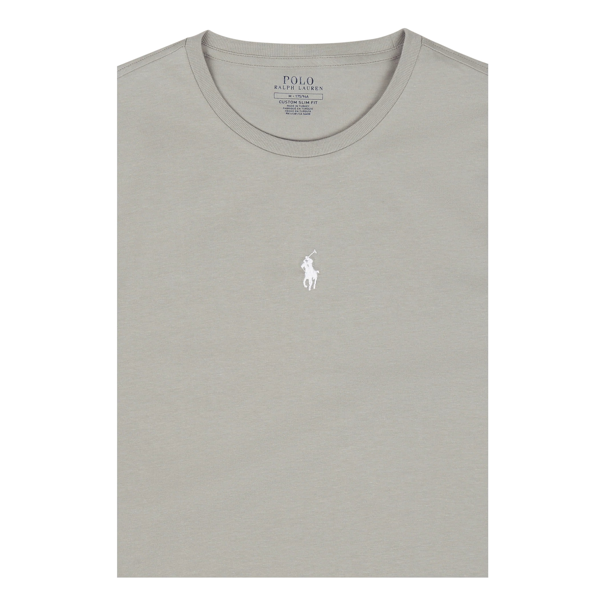 Polo Ralph Lauren Custom Slim Fit Jersey Neck T- Fog - Image 3