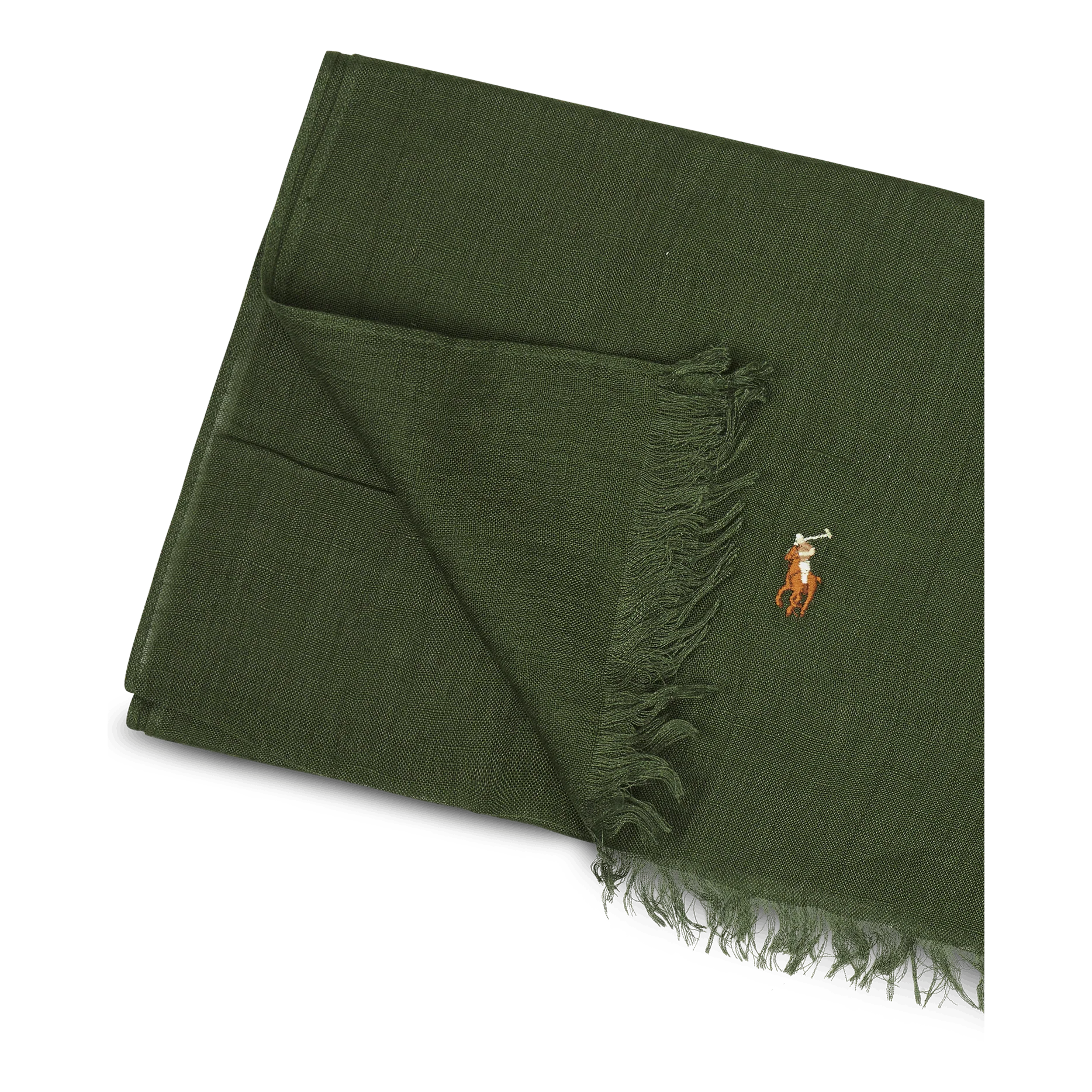 Polo Ralph Lauren Linen Scarf Washed Forest - Image 3