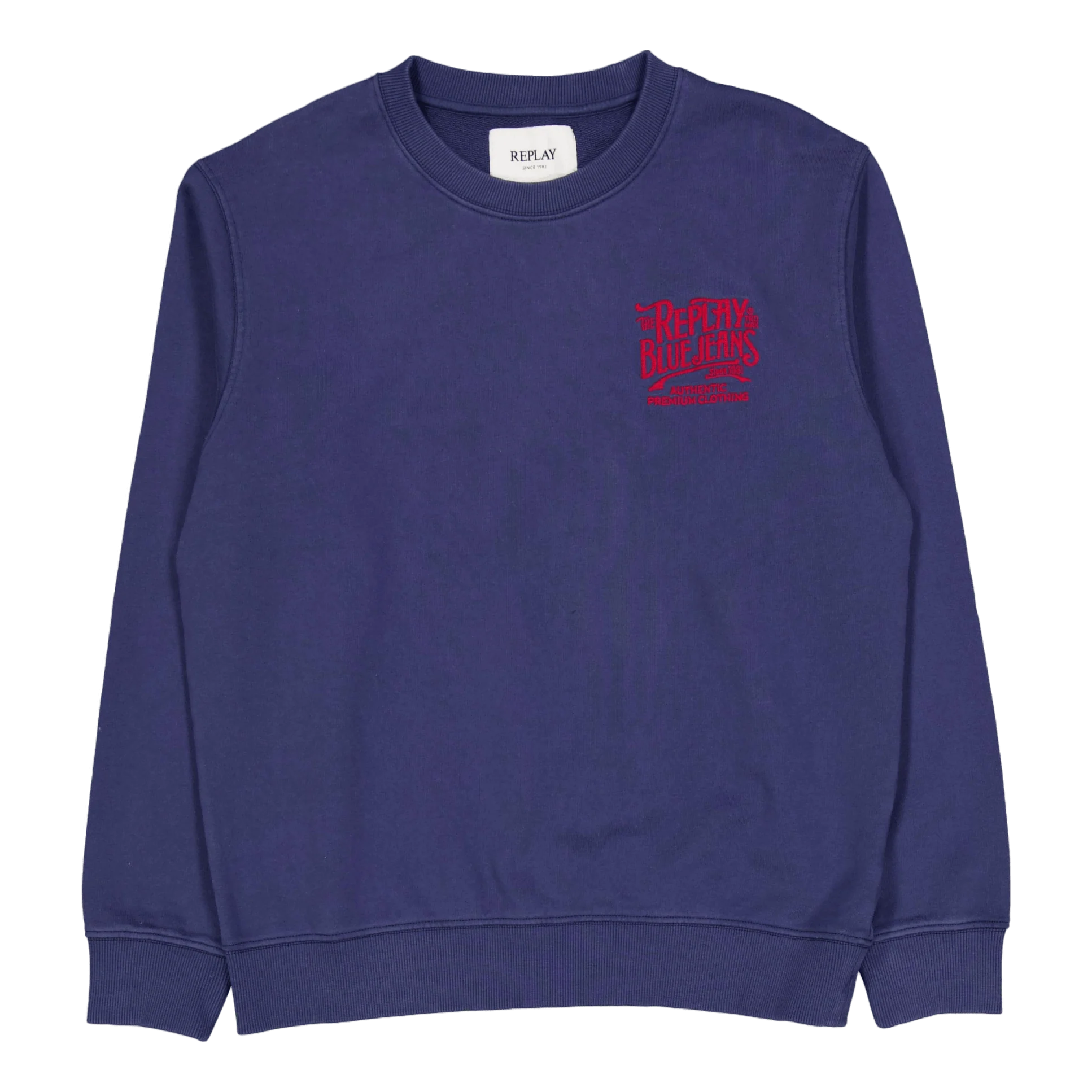 French Terry Crew Neck Sweatsh Medium Blue