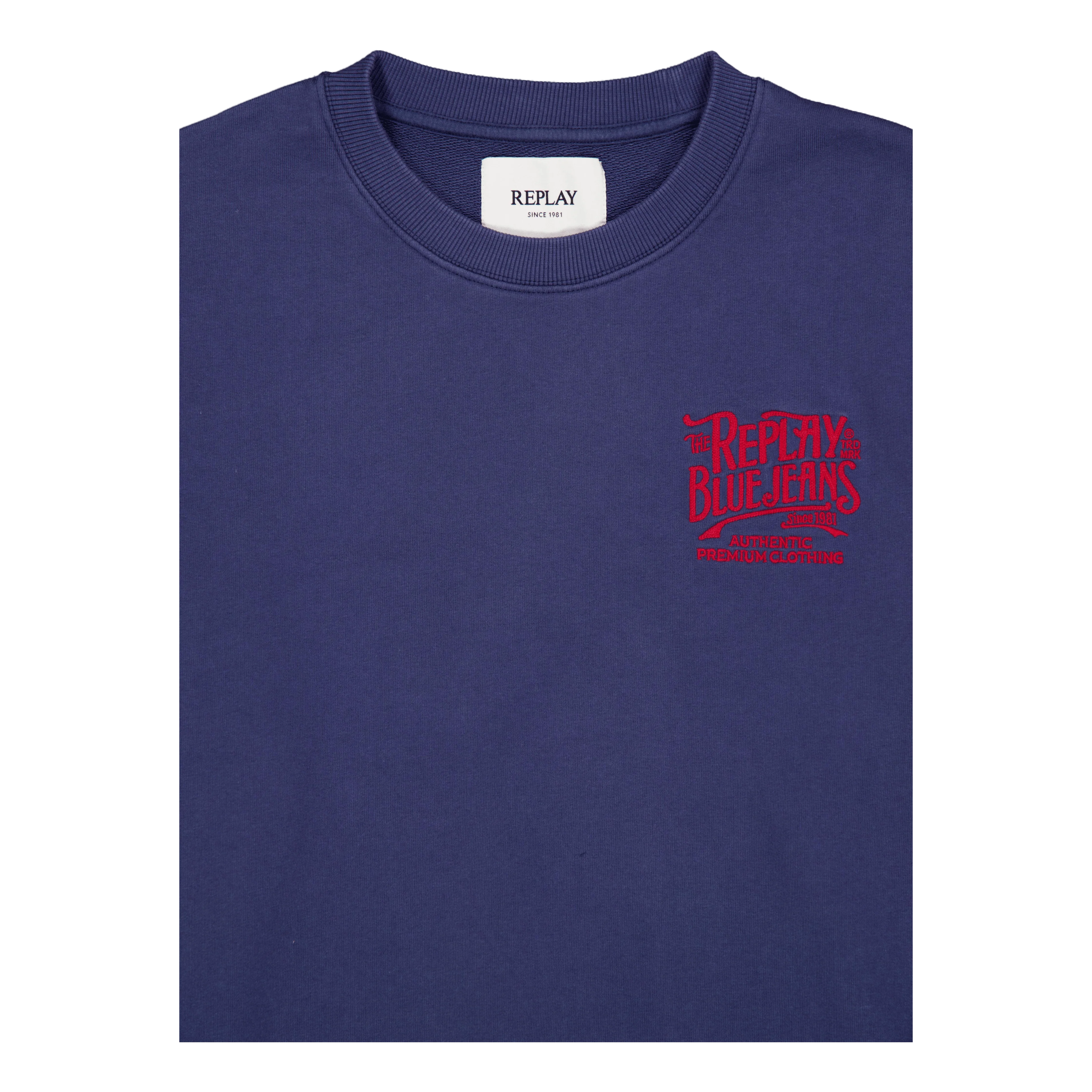 French Terry Crew Neck Sweatsh Medium Blue - Image 3