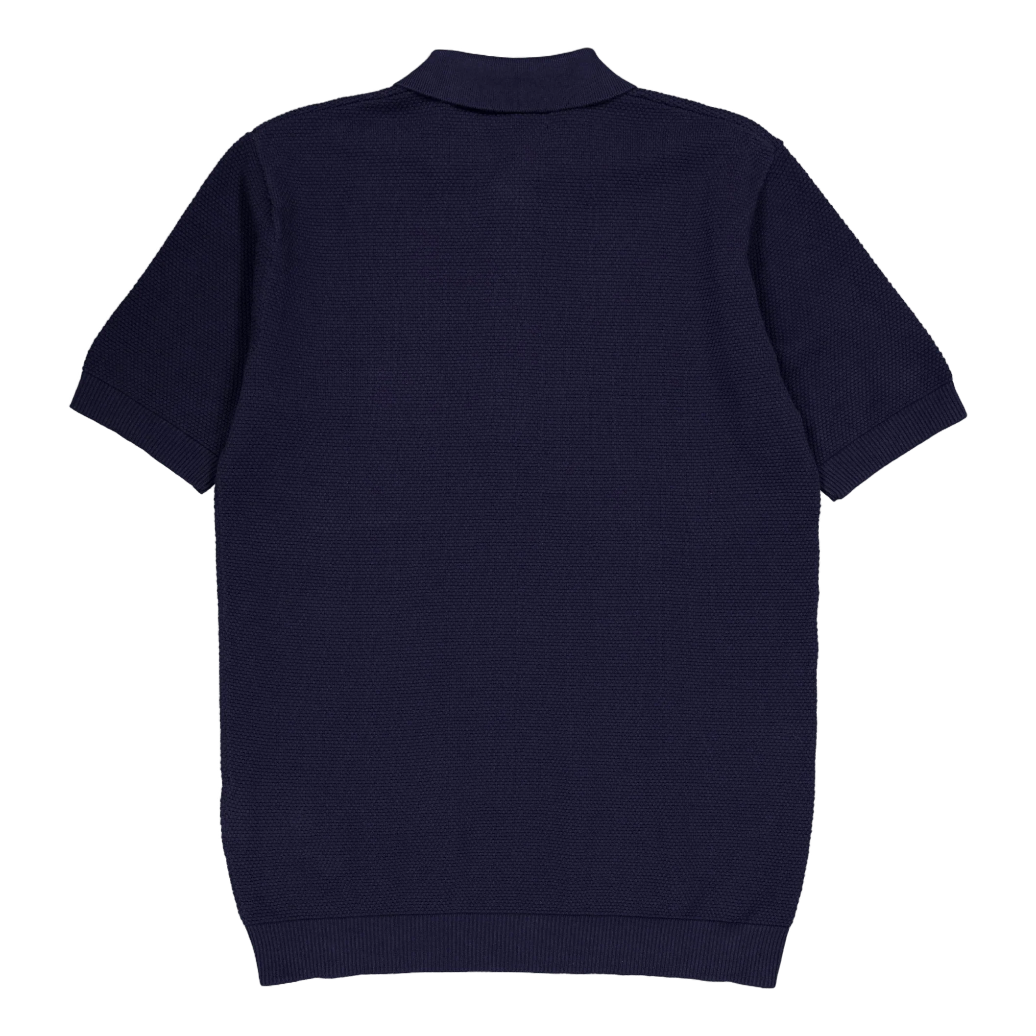 Knitted Polo Shirt Stone Blue - Image 3