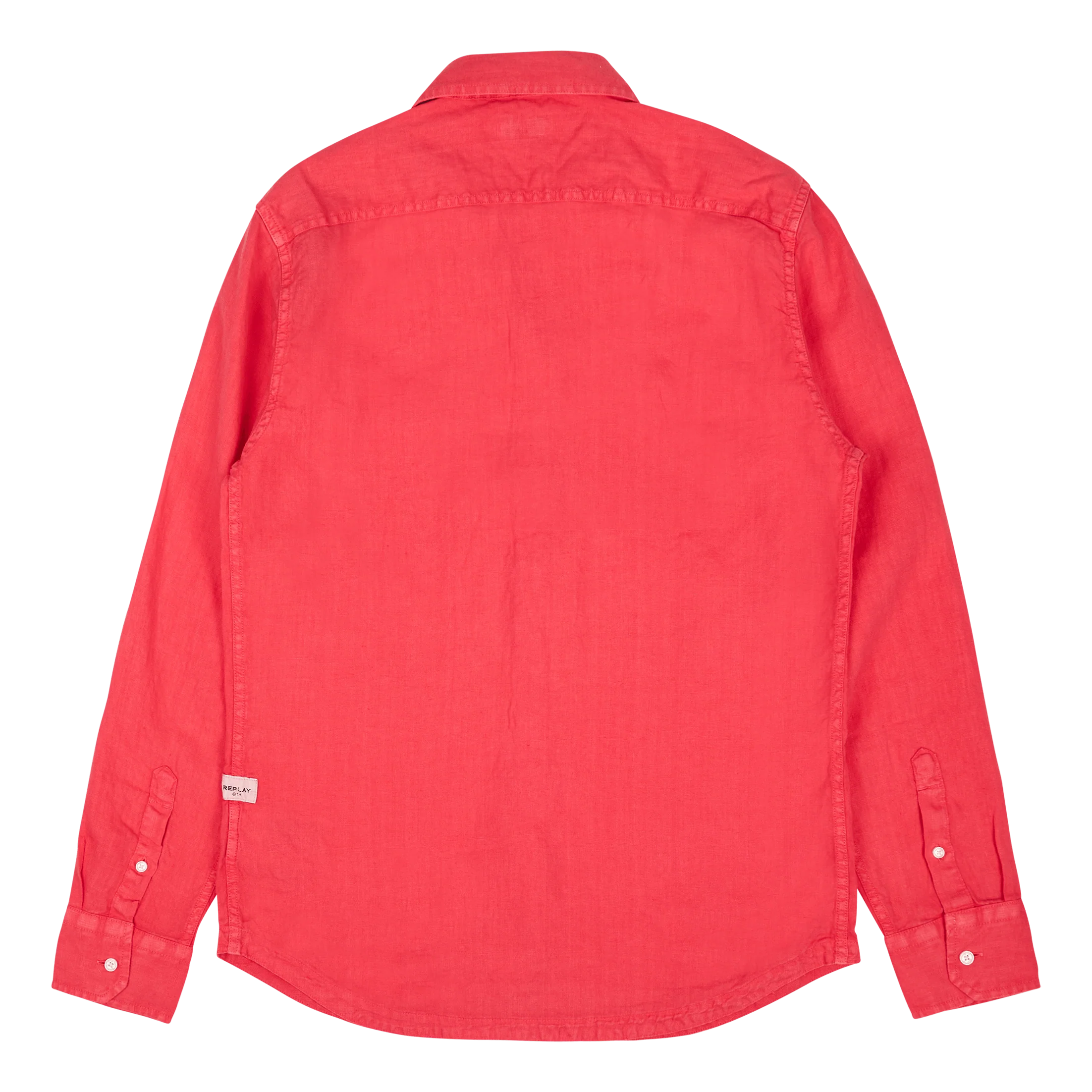 Replay Linen Shirt 259 Coral Red - Image 2