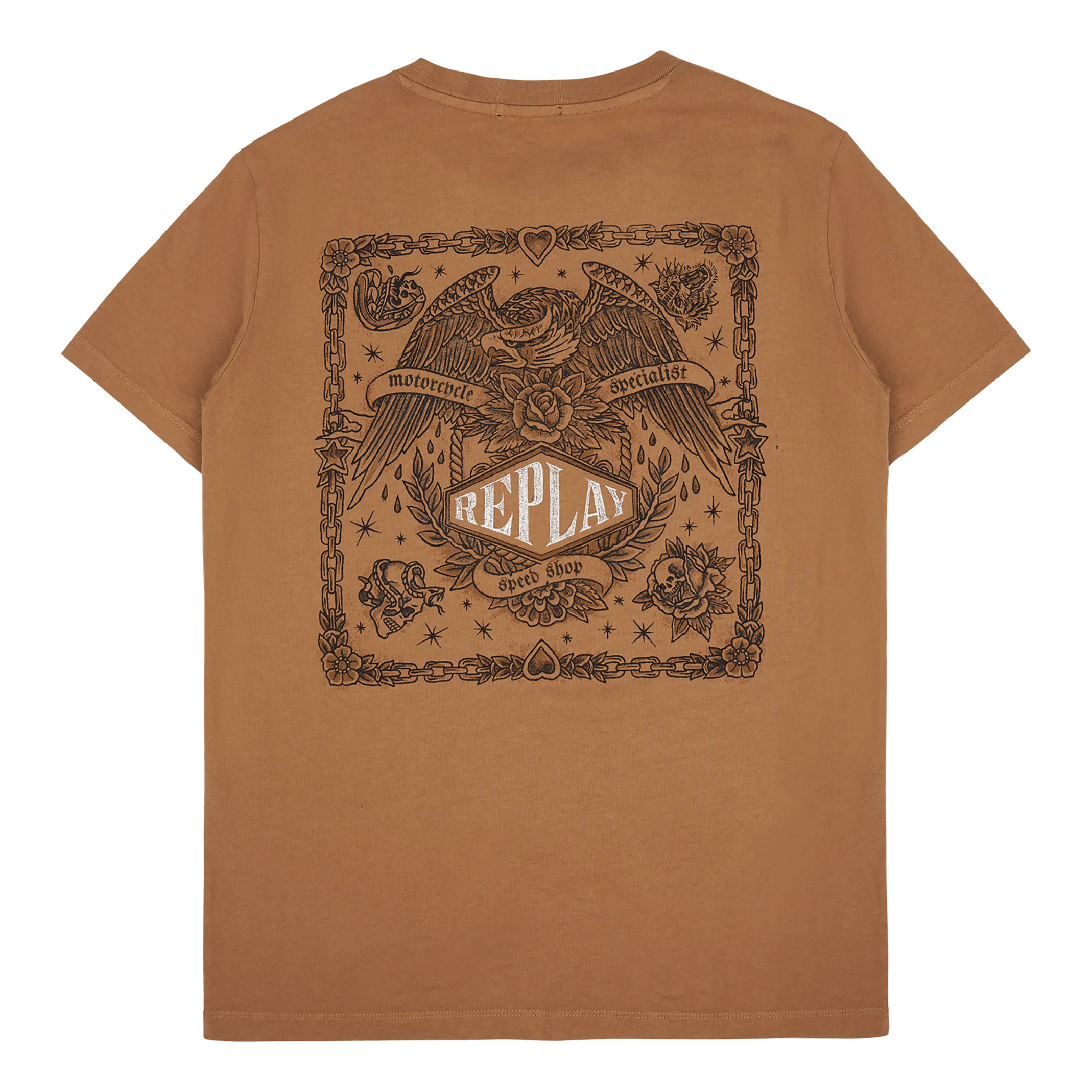 Replay No Thema Tee 227 Tobacco - Image 2