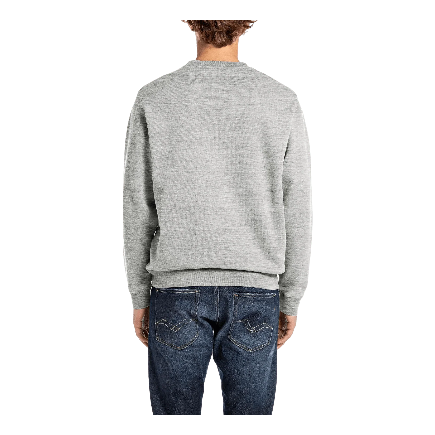 R Sweatshirt M08 Light Grey Melange - Image 2