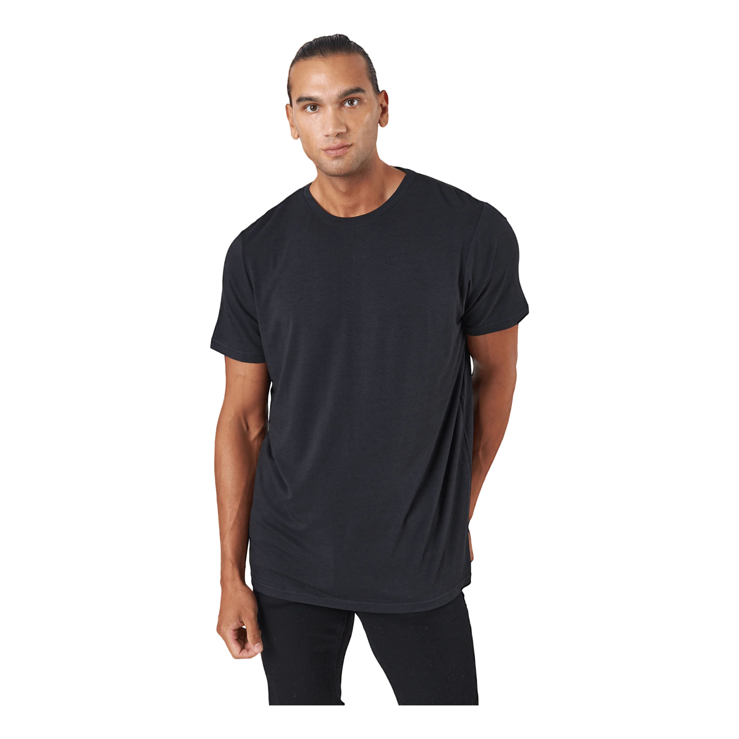 R-neck Tee Bamboo Black
