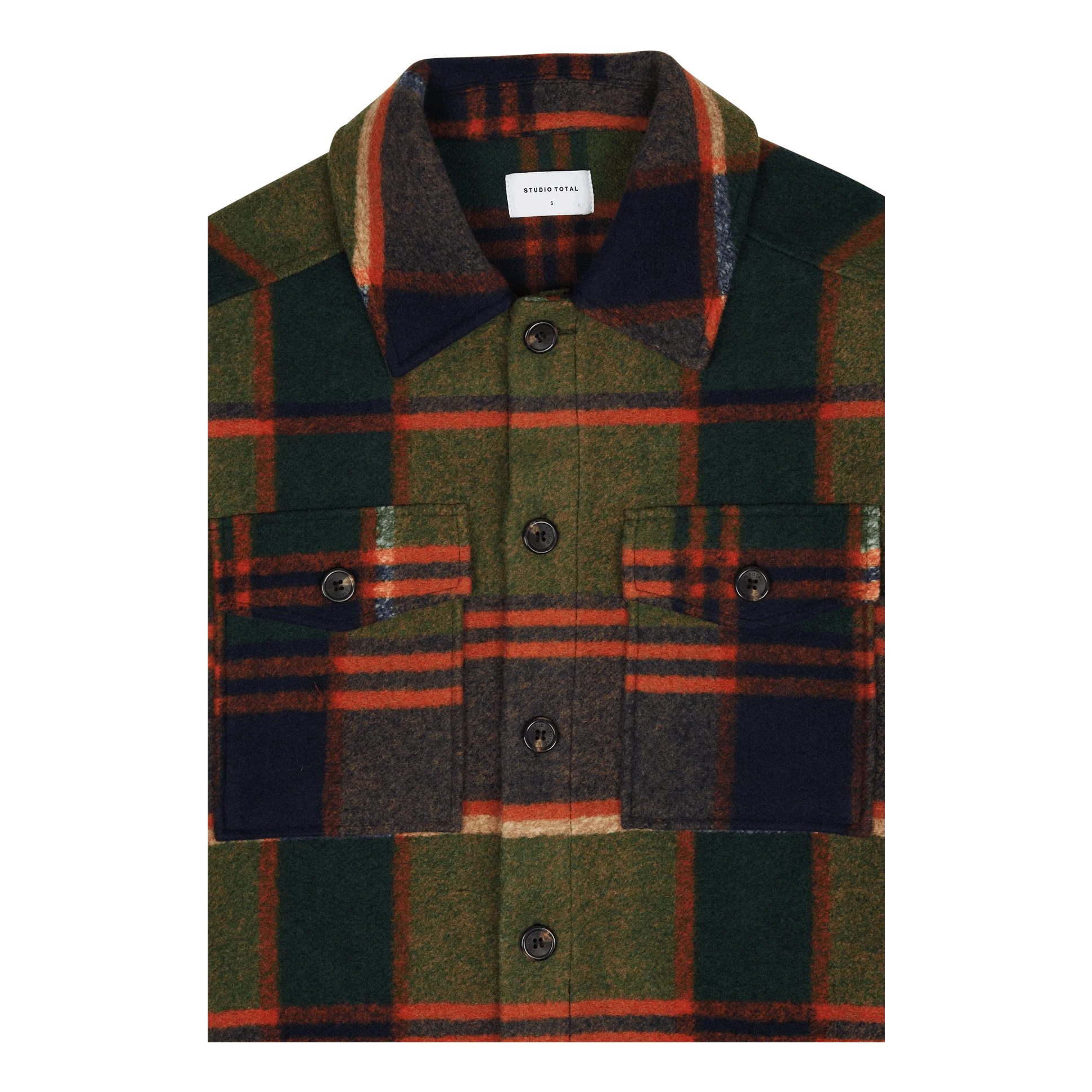 Studio Total Outdoor Check Overshirt Ochra Check - Image 3