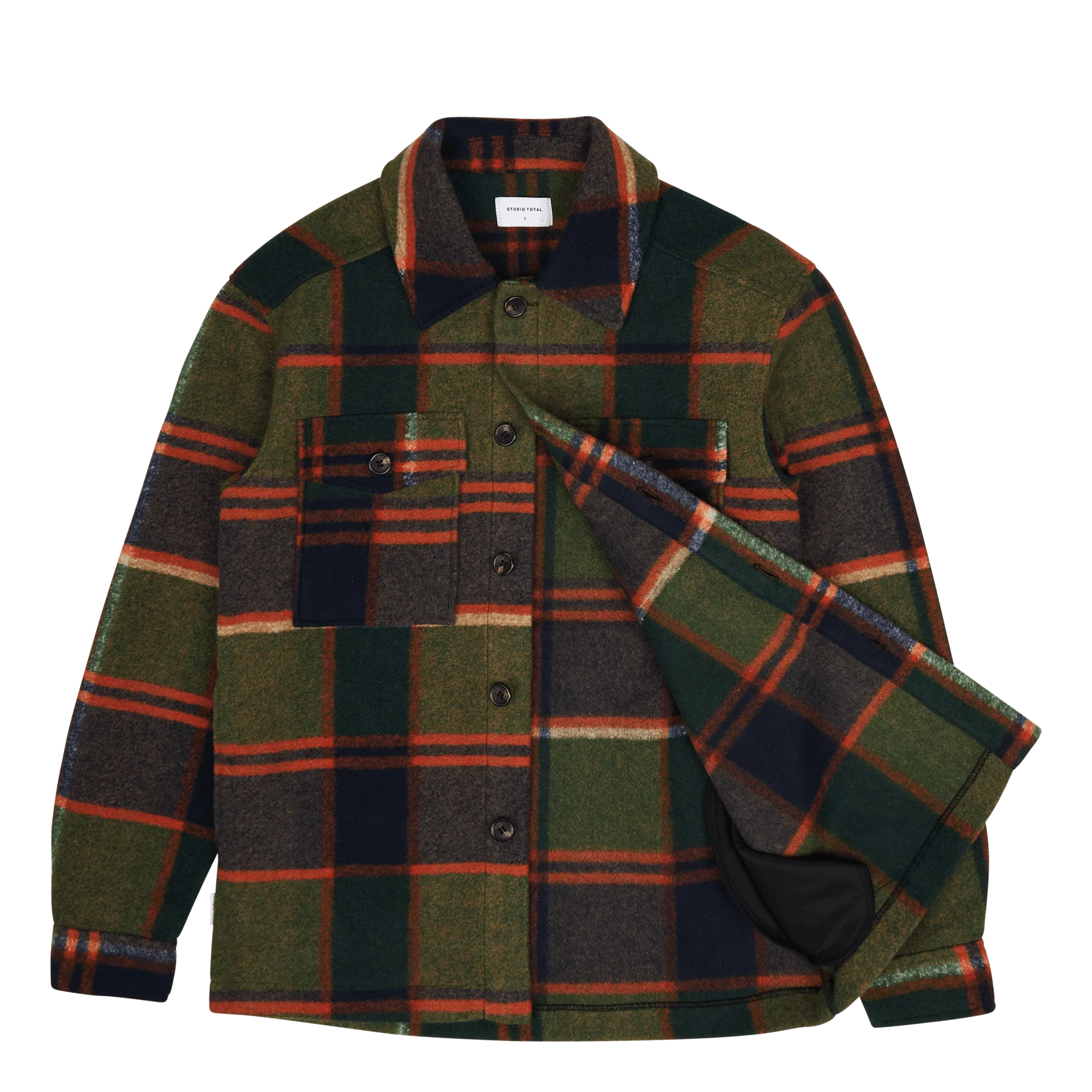 Studio Total Outdoor Check Overshirt Ochra Check - Image 5