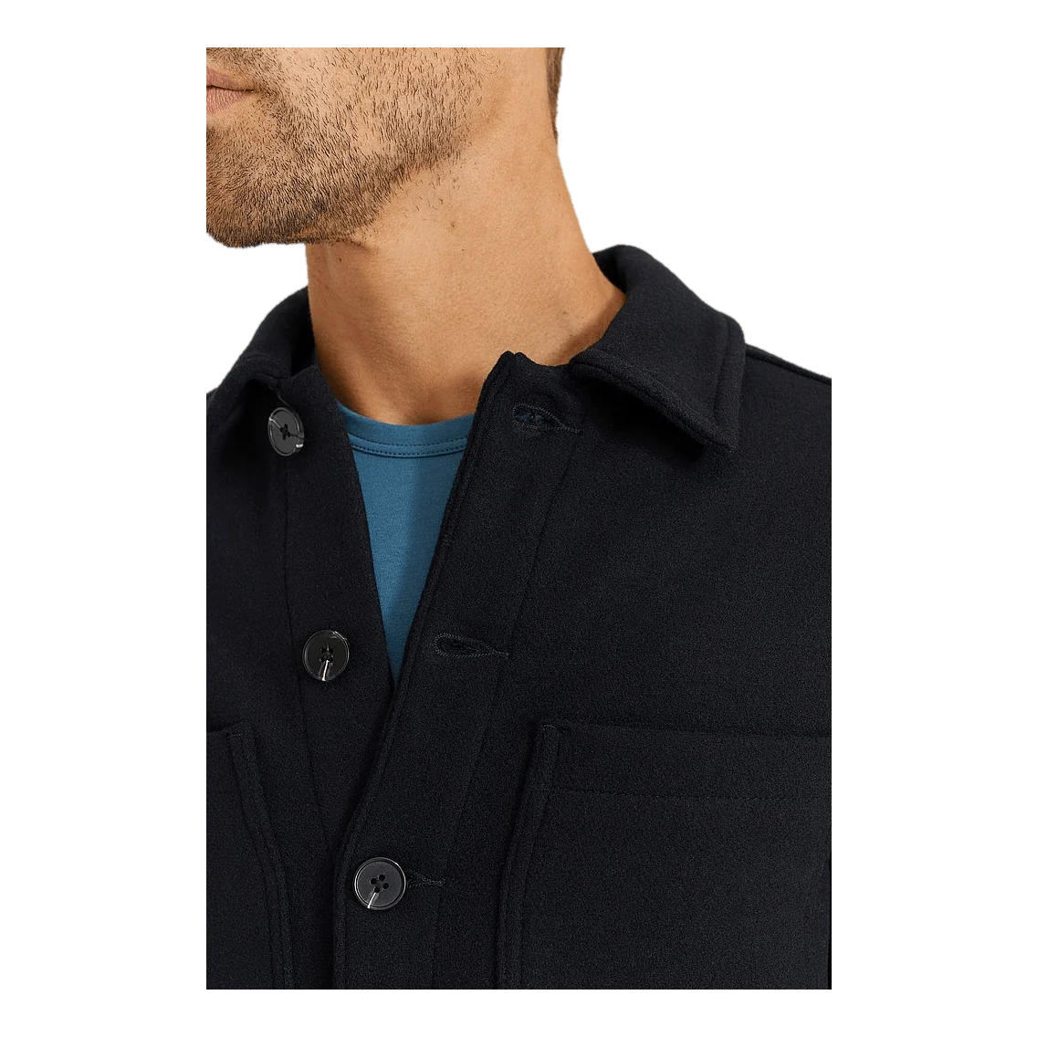 Studio Total Wool Overshirt With Pockets - Image 3