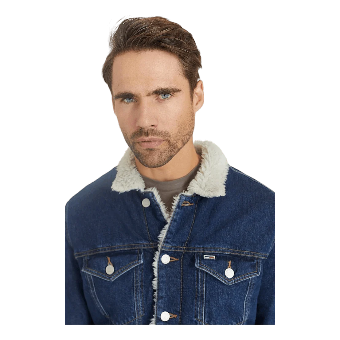 Tommy Hilfiger Rglr Sherpa Trkr Jckt Be551 Db Denim Dark