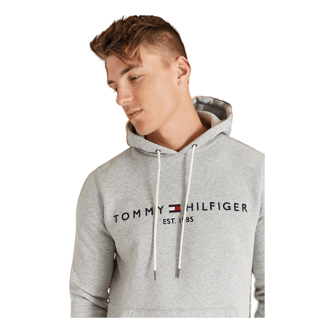 Tommy Logo Hoody Cloud Htr - Image 4